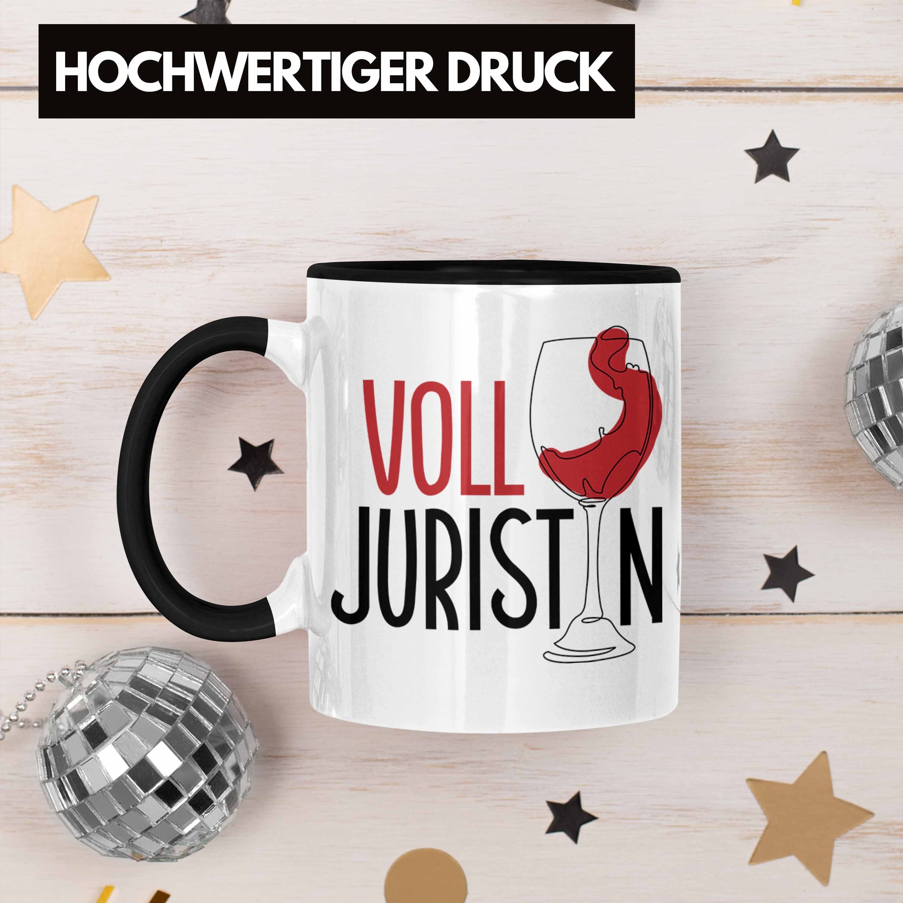 Trendation Tasse Volljuristin Tasse Wein Spruch Geschenk Ju Geschenkidee Schwarz Jura Lustiger