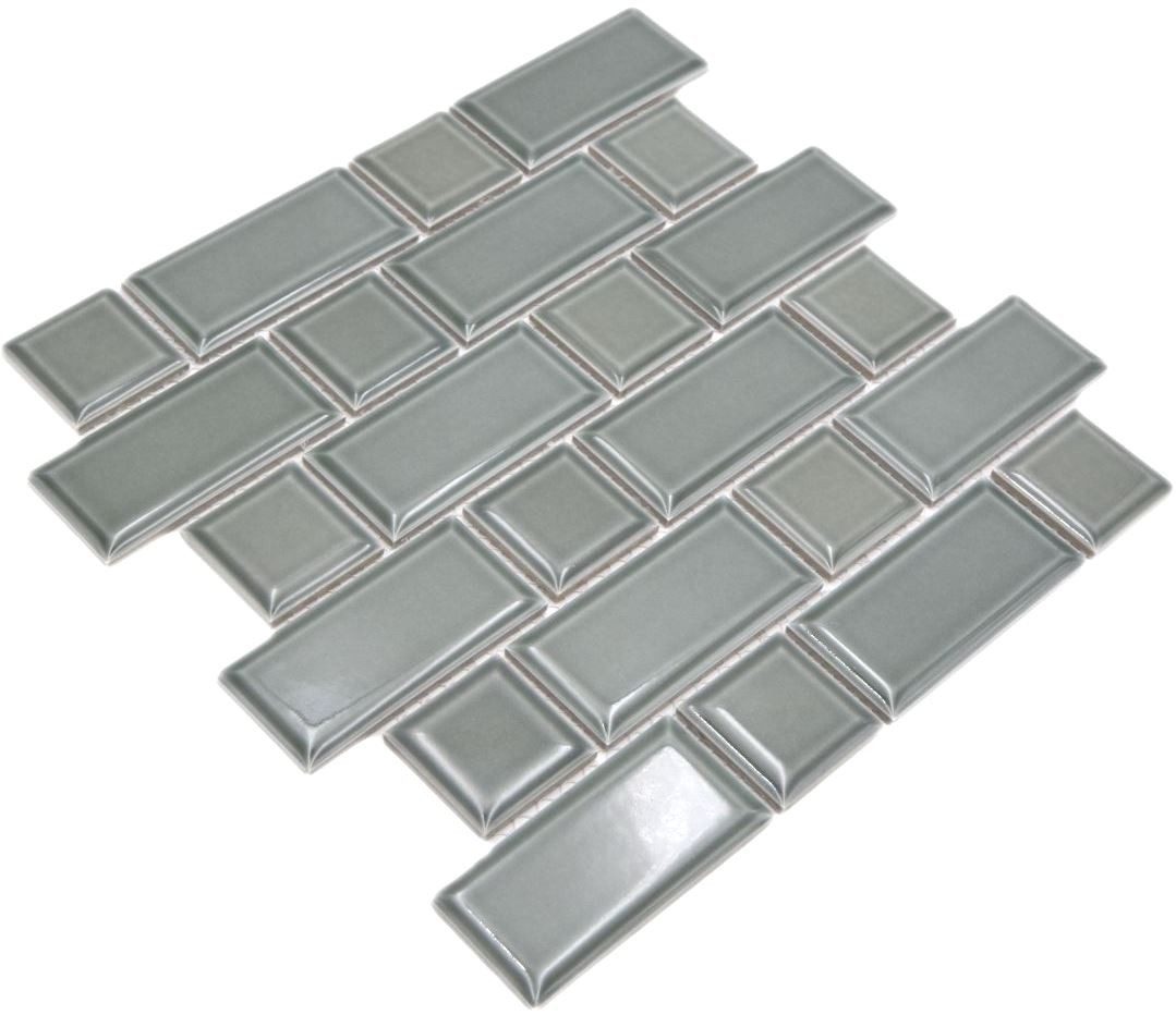 Mosani Mosaikfliesen Multi Keramikmosaik Mosaikfliesen petrol glänzend / 10 Matten