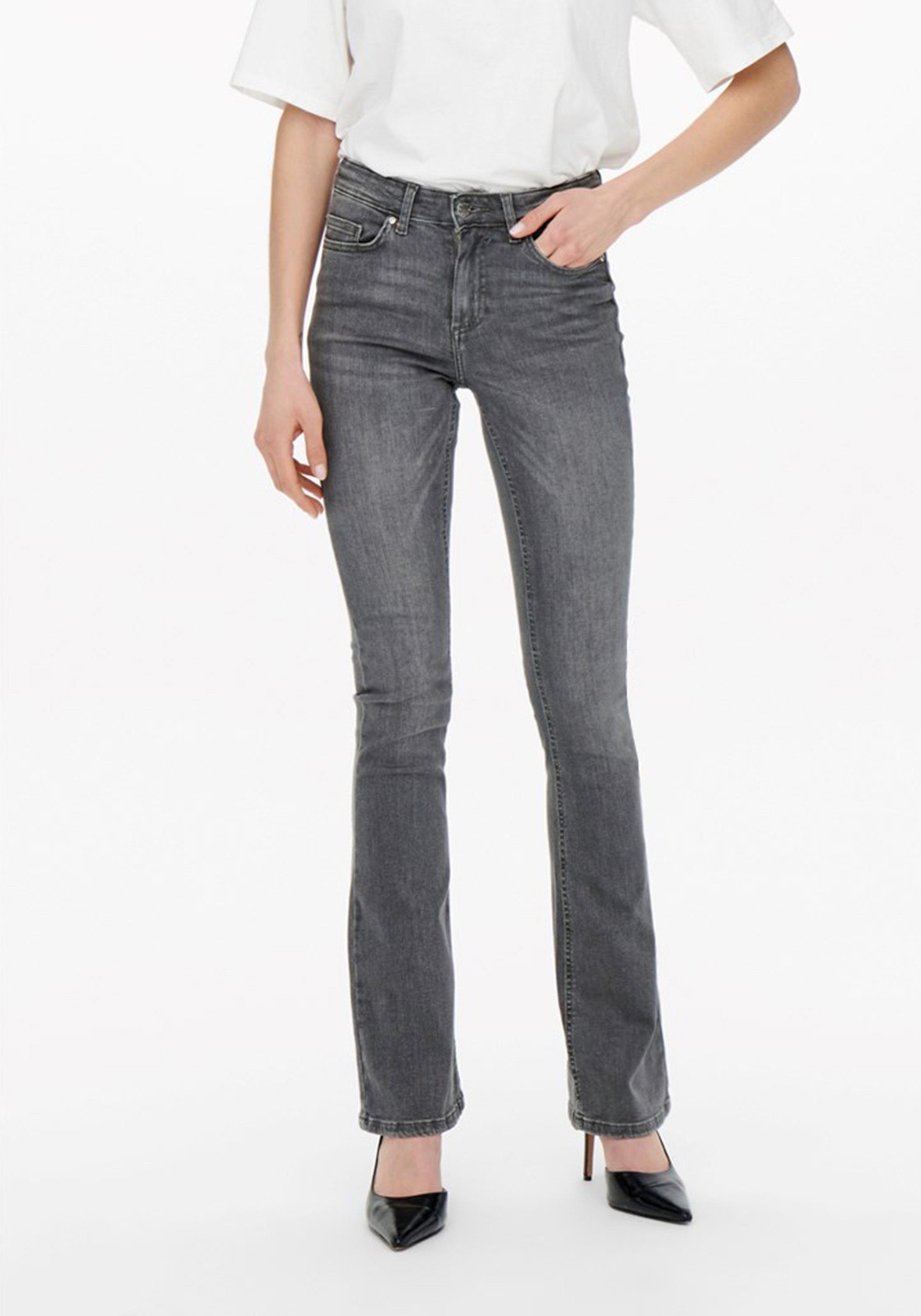 ONLY Bootcut-Jeans B800 Damen Bootcut Jeans Hose High Waist weite Jeanshose günstig online kaufen