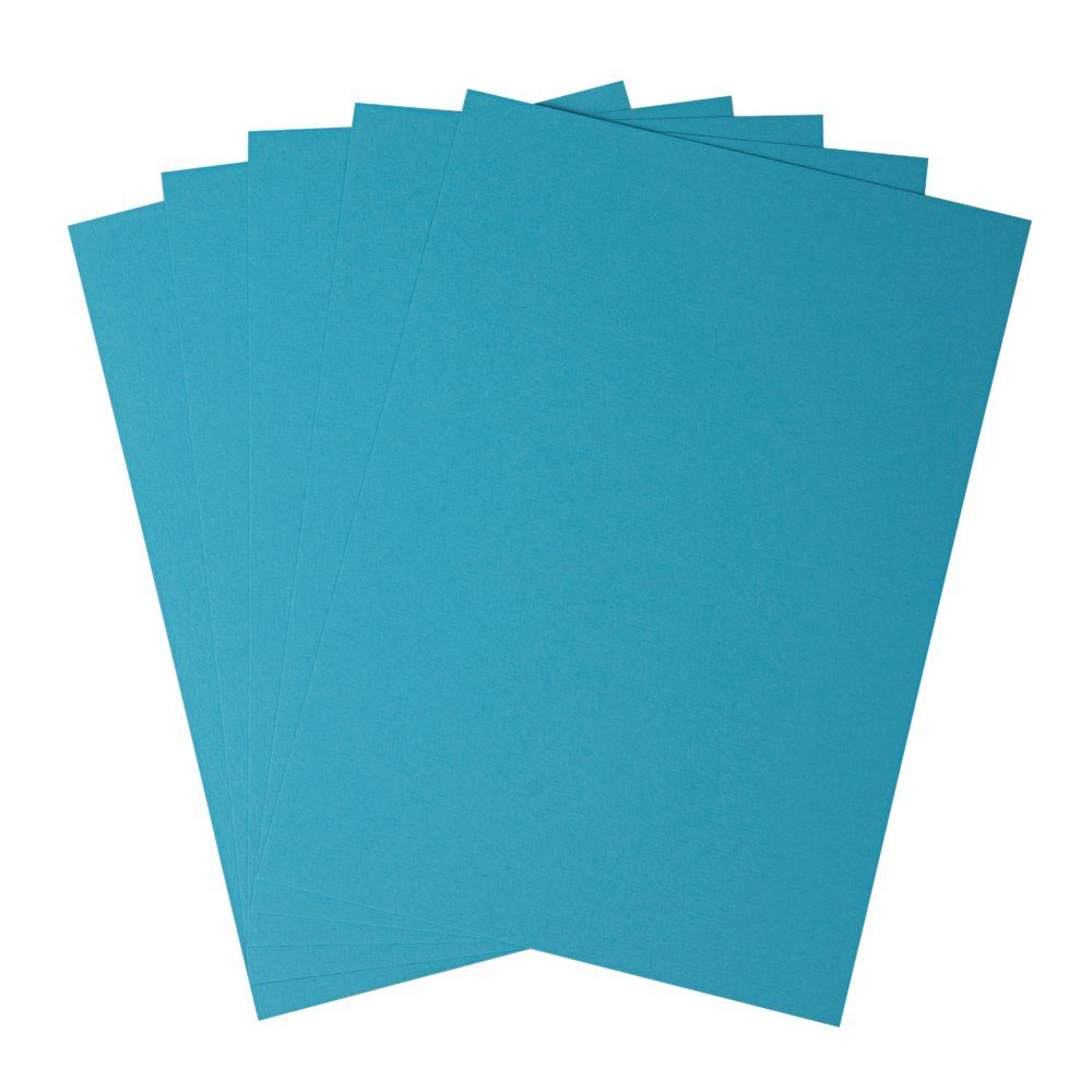 Rayher Bastelkartonpapier Karte A4 uni azurblau 220g/qm 5x