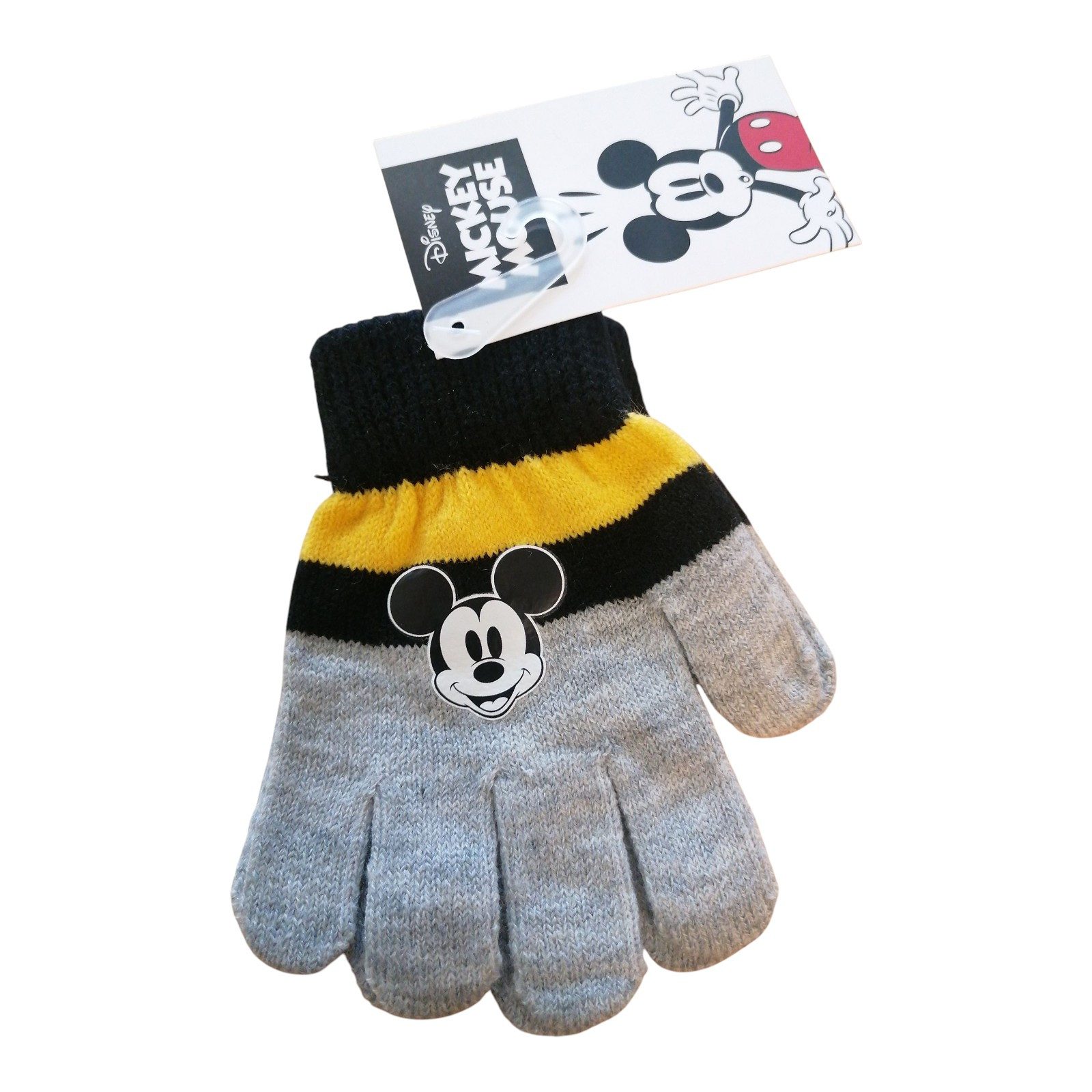 Disney Mickey Mouse Strickhandschuhe Kinder Strick-Handschuhe Disney Mickey Mouse, grau, OneSize ca. 4–8