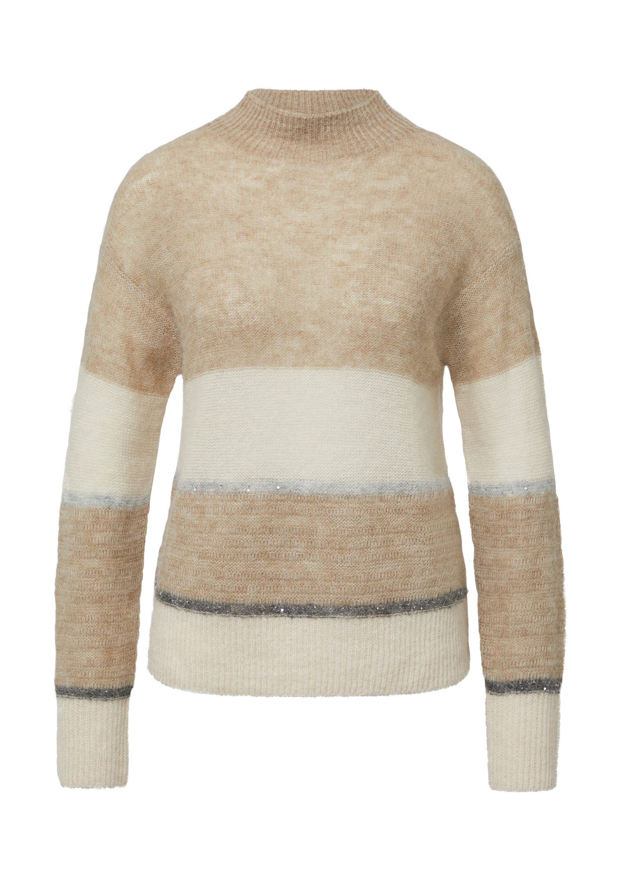 s.Oliver Longpullover Strickpullover Pullover mit Colour-Blocking und Paill günstig online kaufen