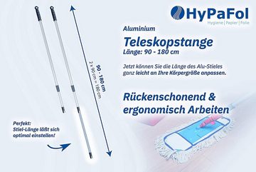 Hypafol Wischmopp SET mit Magnethalterung 40-50cm Bodenwischer 3 Möppe Mopphalter Stiel, I Profi-Bodenreinigung für Zuhause
