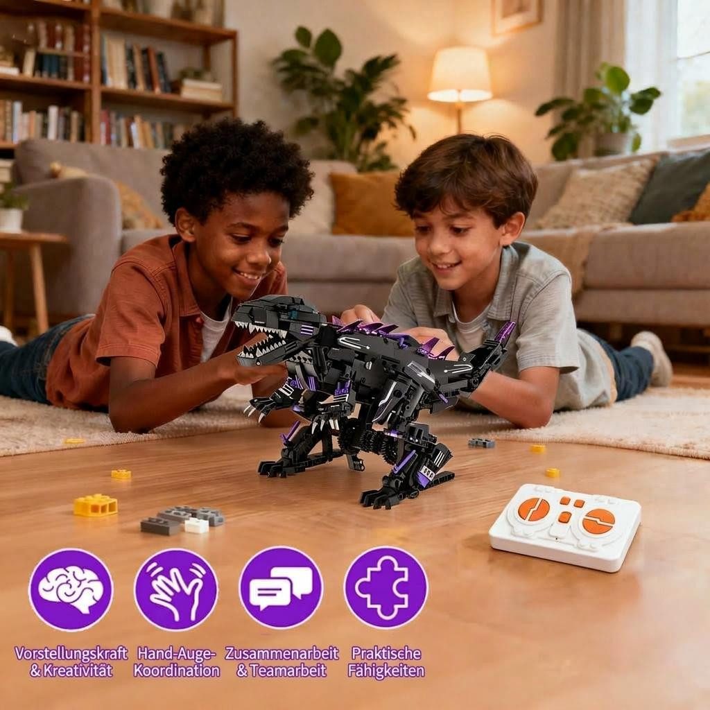 GarveeMore Lernspielzeug 5-in-1 Programmierbarer Dinosaurier Roboter Bausatz – Bild 5 von 5