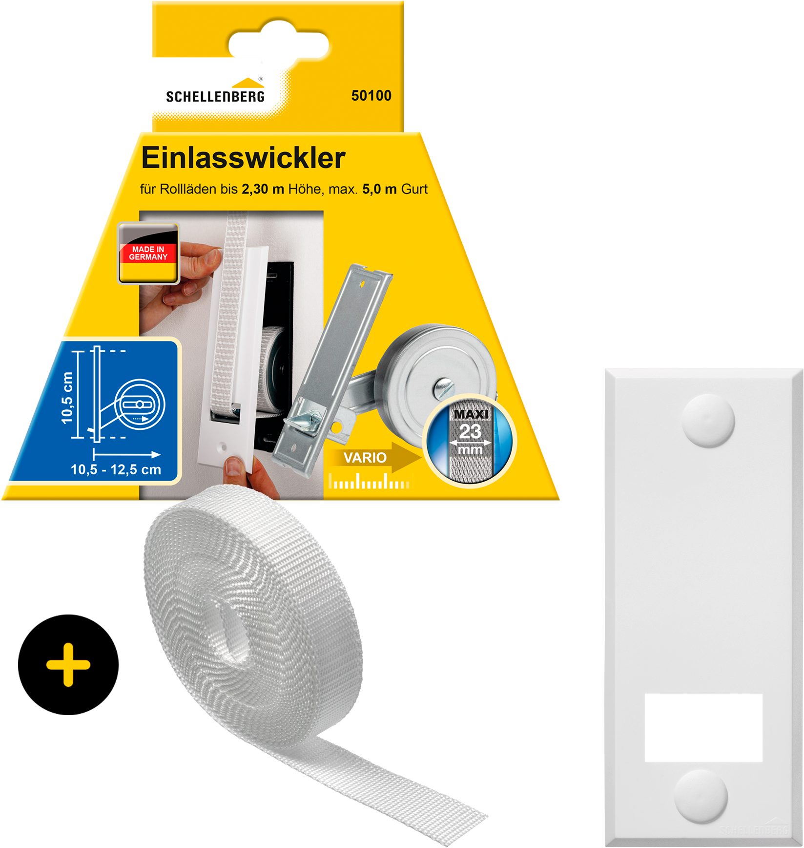 SCHELLENBERG Einlass-Gurtwickler Unterputz, inkl. Abdeckplatte weiß und Rol günstig online kaufen