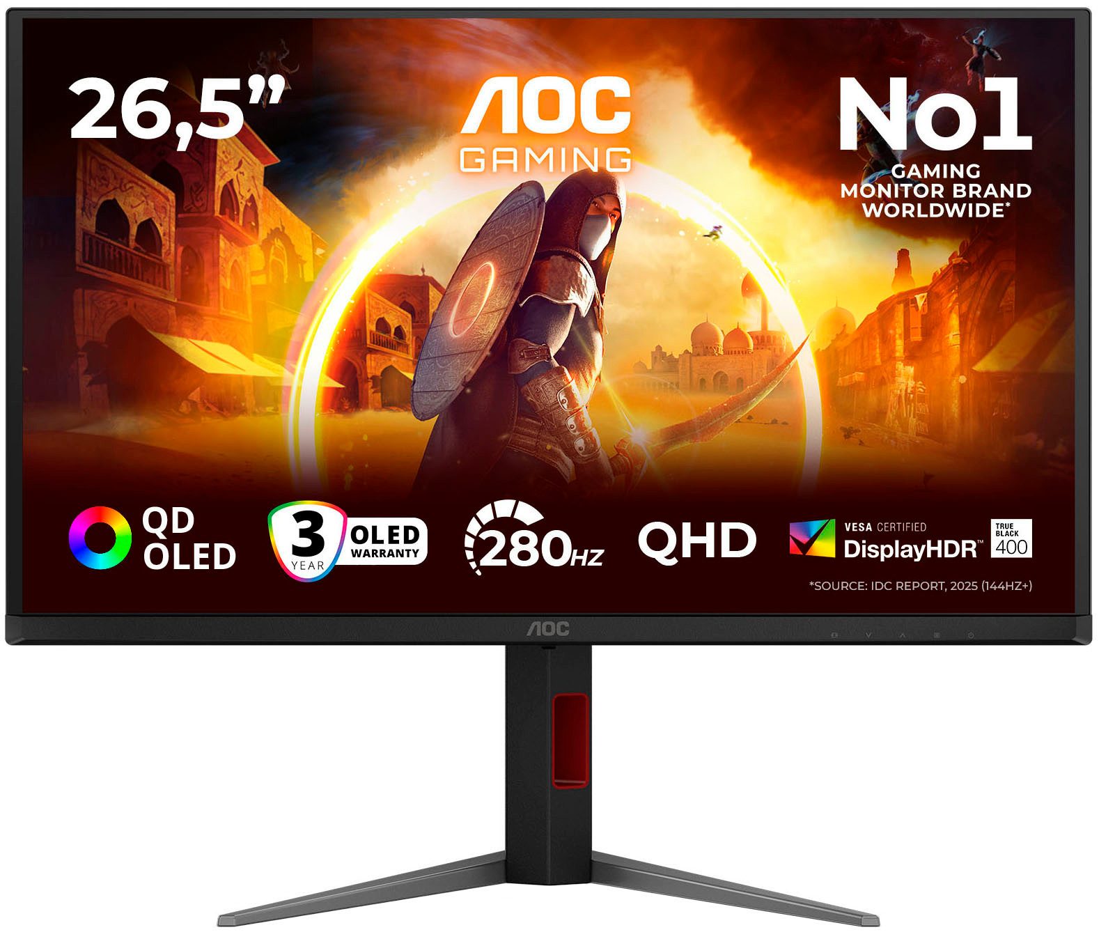 AOC Q27G4ZD OLED-Monitor (67 cm/27 ", 2560 x 1440 px, QHD, 0,03 ms Reaktionszeit, 280 Hz, QD-OLED)