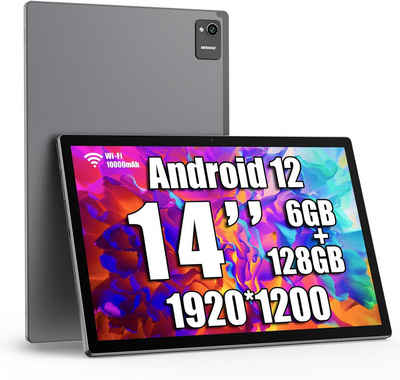 MESWAO faszinierender großer Bildschirm Tablet (14", 128 GB, Android 12, 2,4G+5G, mit 1920*1200 IPS HD Großes Display,10000mAh, Ideal für Produktivität)