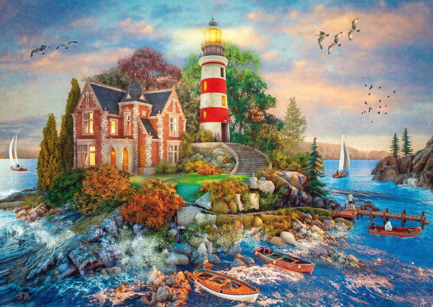 Schmidt Spiele Puzzle Leuchtturm am Felsen, günstig online kaufen