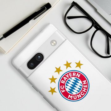 DeinDesign Handyhülle FC Bayern München FCB Sterne FCB Logo mit Sterne - ohne Hintergrund, Google Pixel 7a Silikon Hülle Bumper Case Handy Schutzhülle