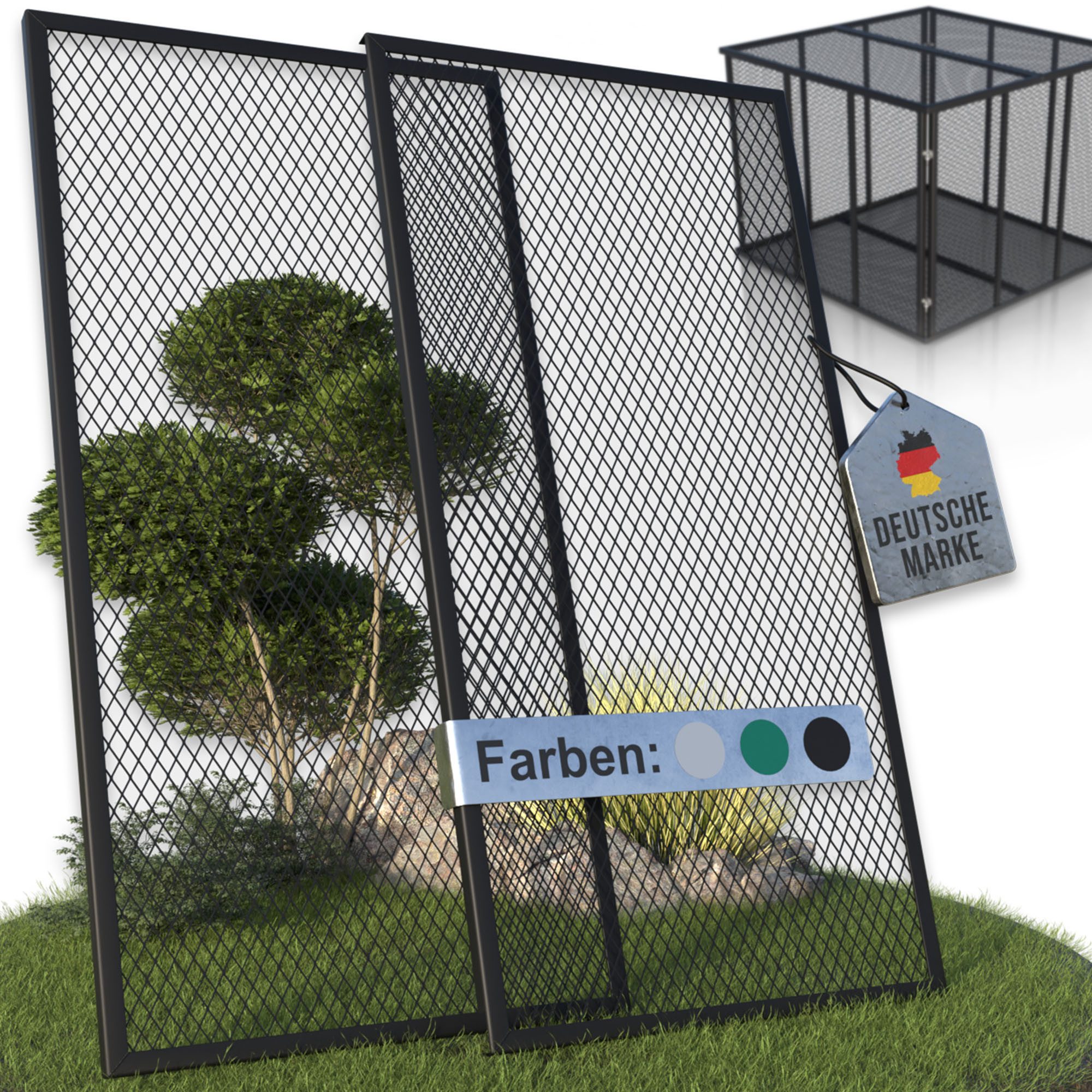 Heimfleiss® Komposter Deckel Metall verzinkt für 100x100 cm, (Abdeckung Metallkomposter), wetterfest, pulverbeschichtet