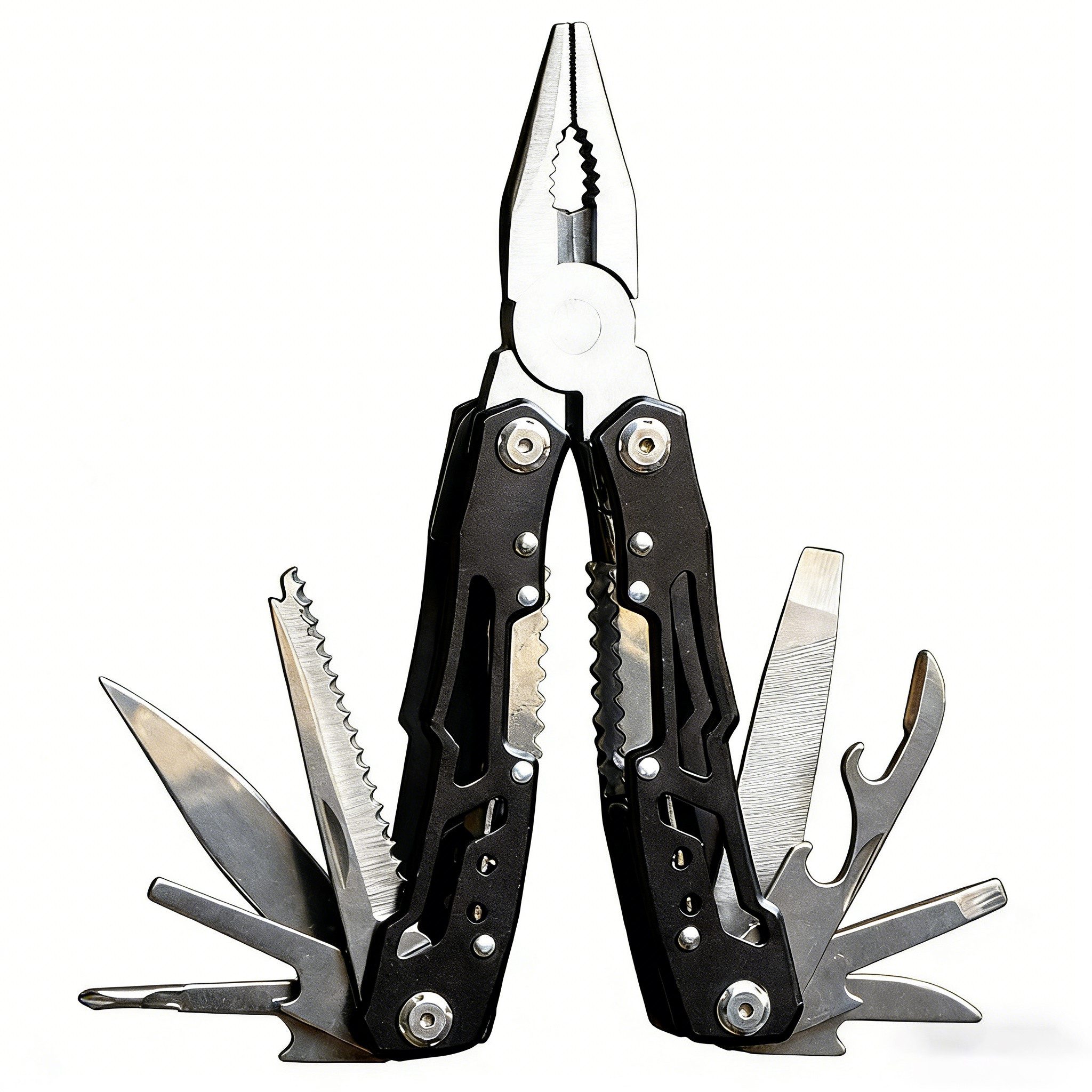 wohnTRAUM24 Multitool Multitool 14-in-1 mit Zange, Messer, Schraubendreher, Flaschenöffner, Multifunktionswerkzeug für Camping, Outdoor, Notfälle