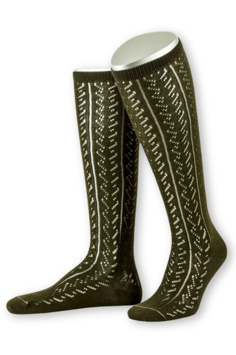 Lusana Trachtensocken Trachtenstrümpfe Damen - L390 - mittelgrau, oliv, mar günstig online kaufen