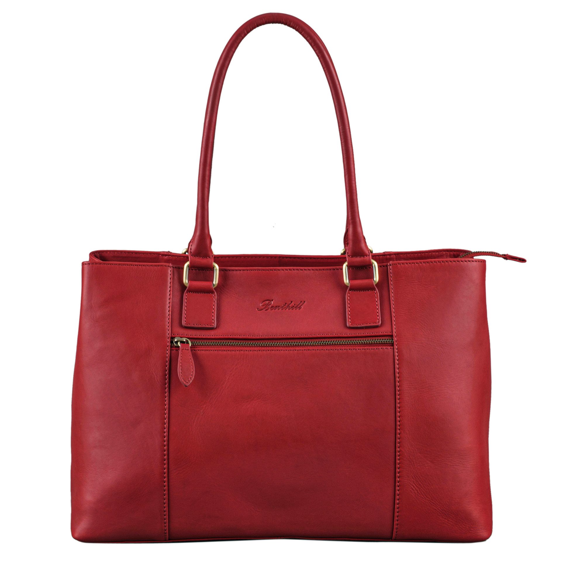 Benthill Henkeltasche Damen Echt Leder Tasche Große Handtasche vielen Fächern Schultertasche, Reißverschlussfach
