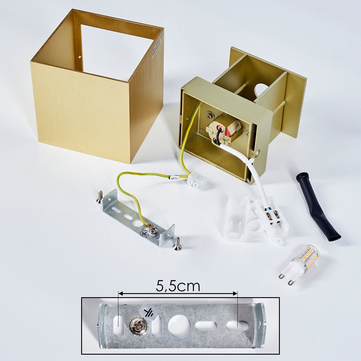 hofstein Wandleuchte Lichteffekt Wand Lampe Flur Strahler goldfarben Wohn Schlaf Zimmer – Bild 5 von 5