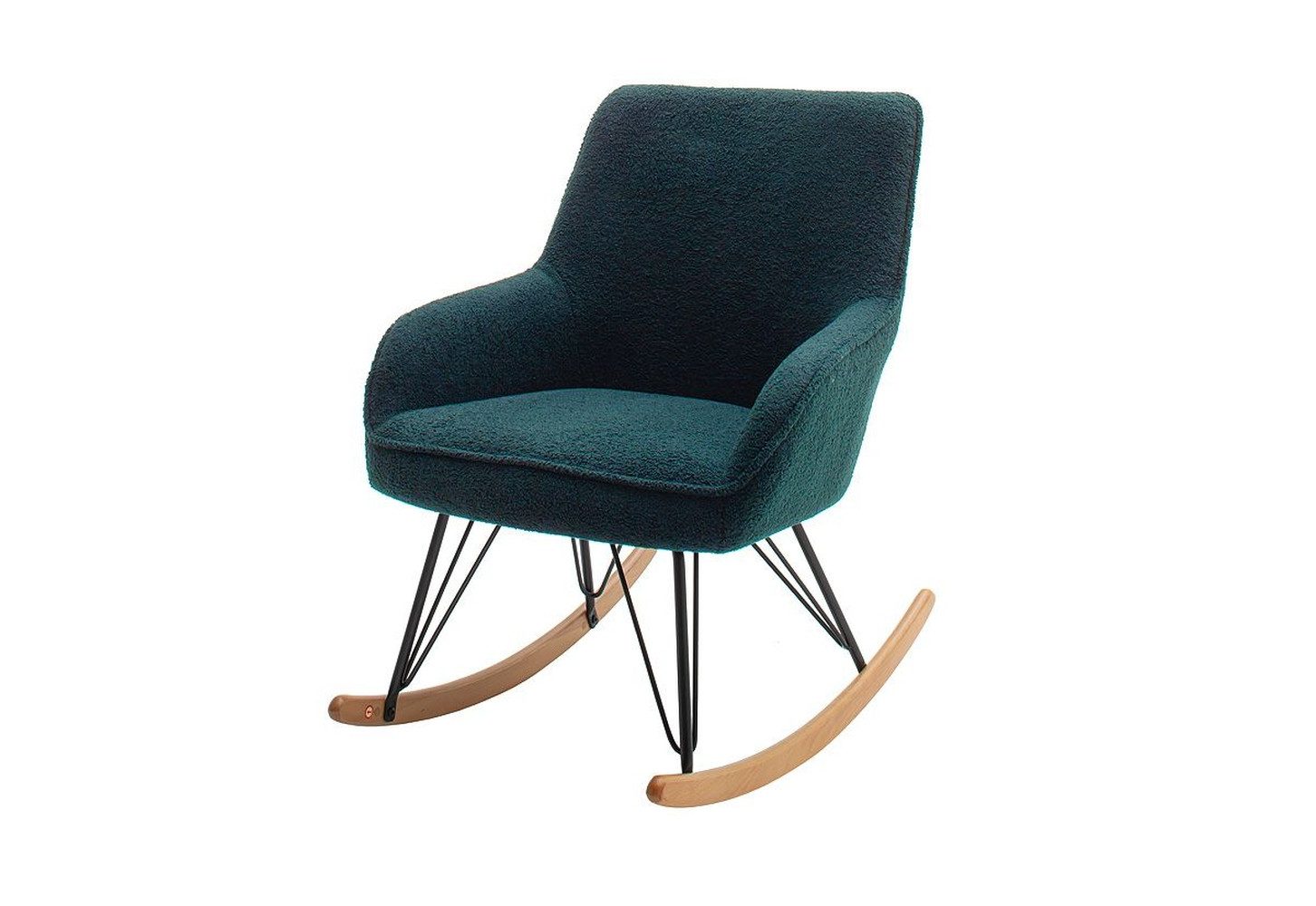 MCA furniture Schaukelstuhl in olive, Polyester/ Metall/ Buche - 69x91x80cm (BxHxT)