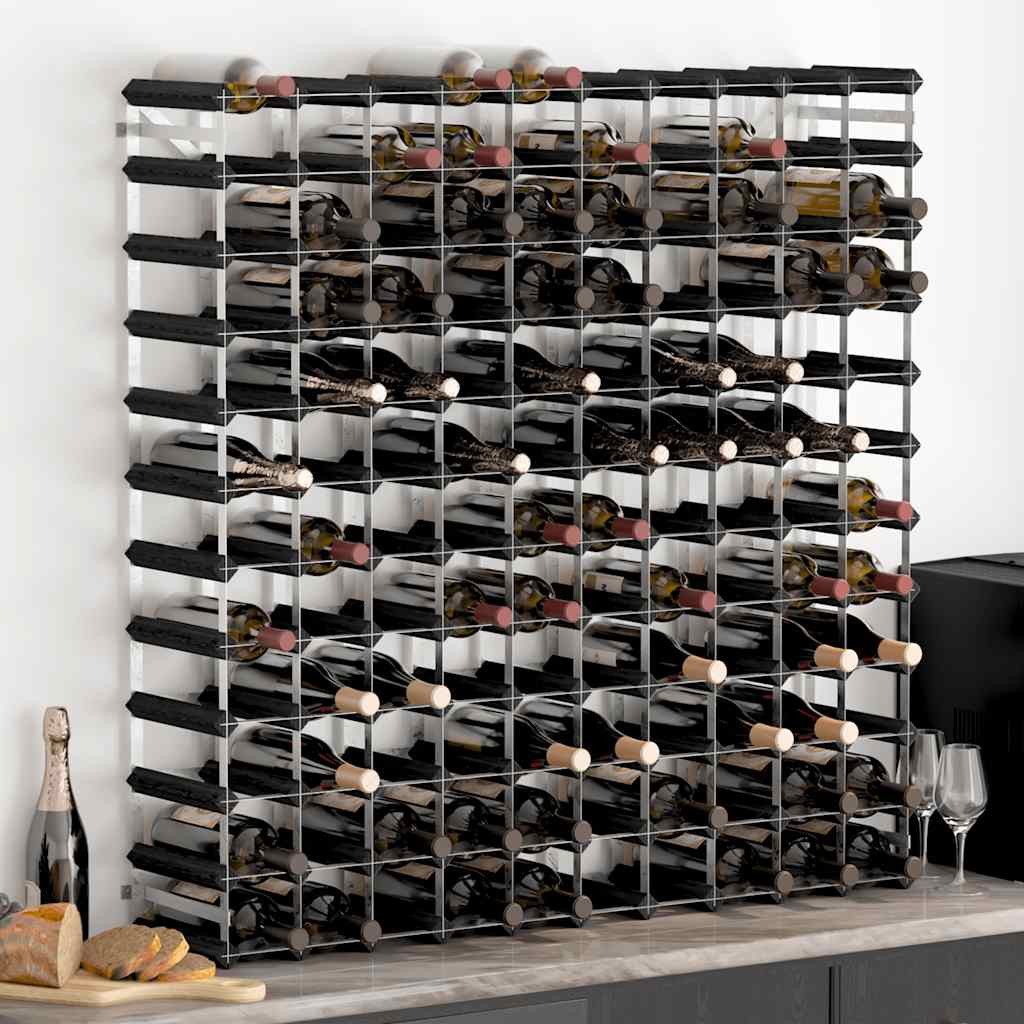 vidaXL Weinregal Weinregal für 120 Flaschen Schwarz Massivholz Kiefer, 1-tlg.