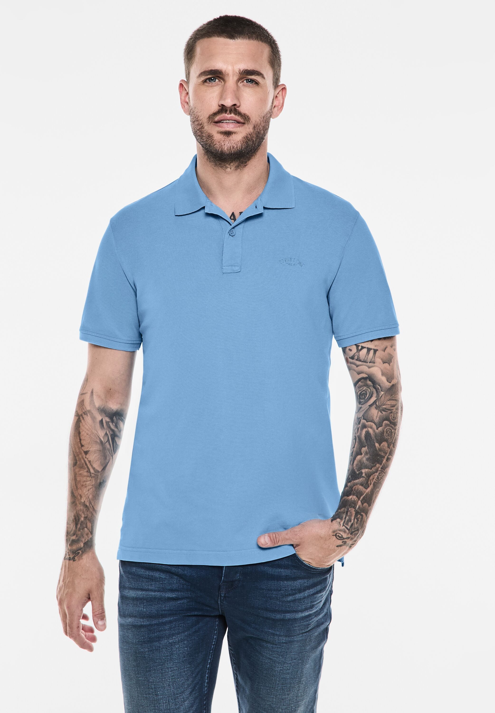 STREET ONE MEN Poloshirt aus reiner günstig online kaufen