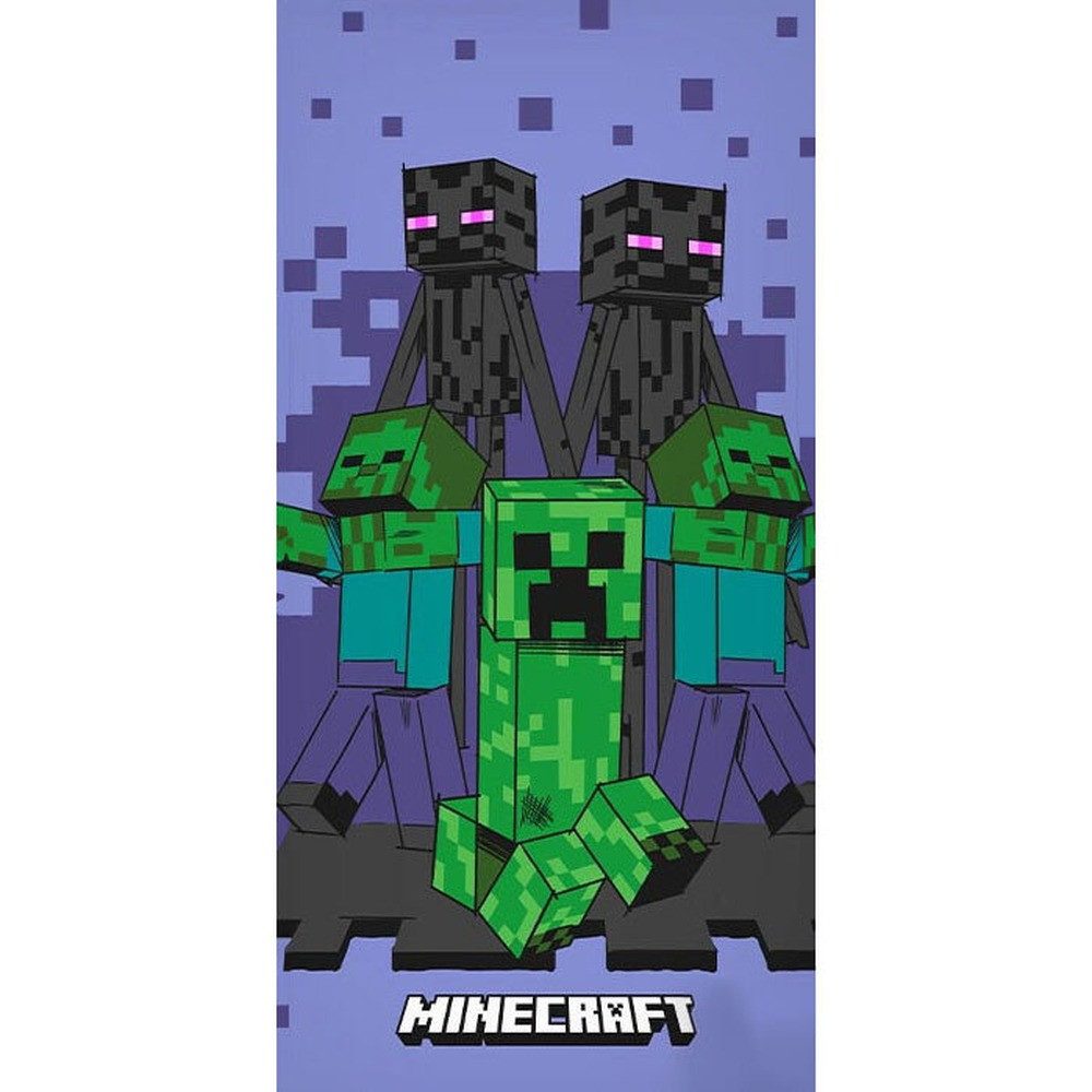 Carbotex Badetuch Minecraft Purple Badetuch