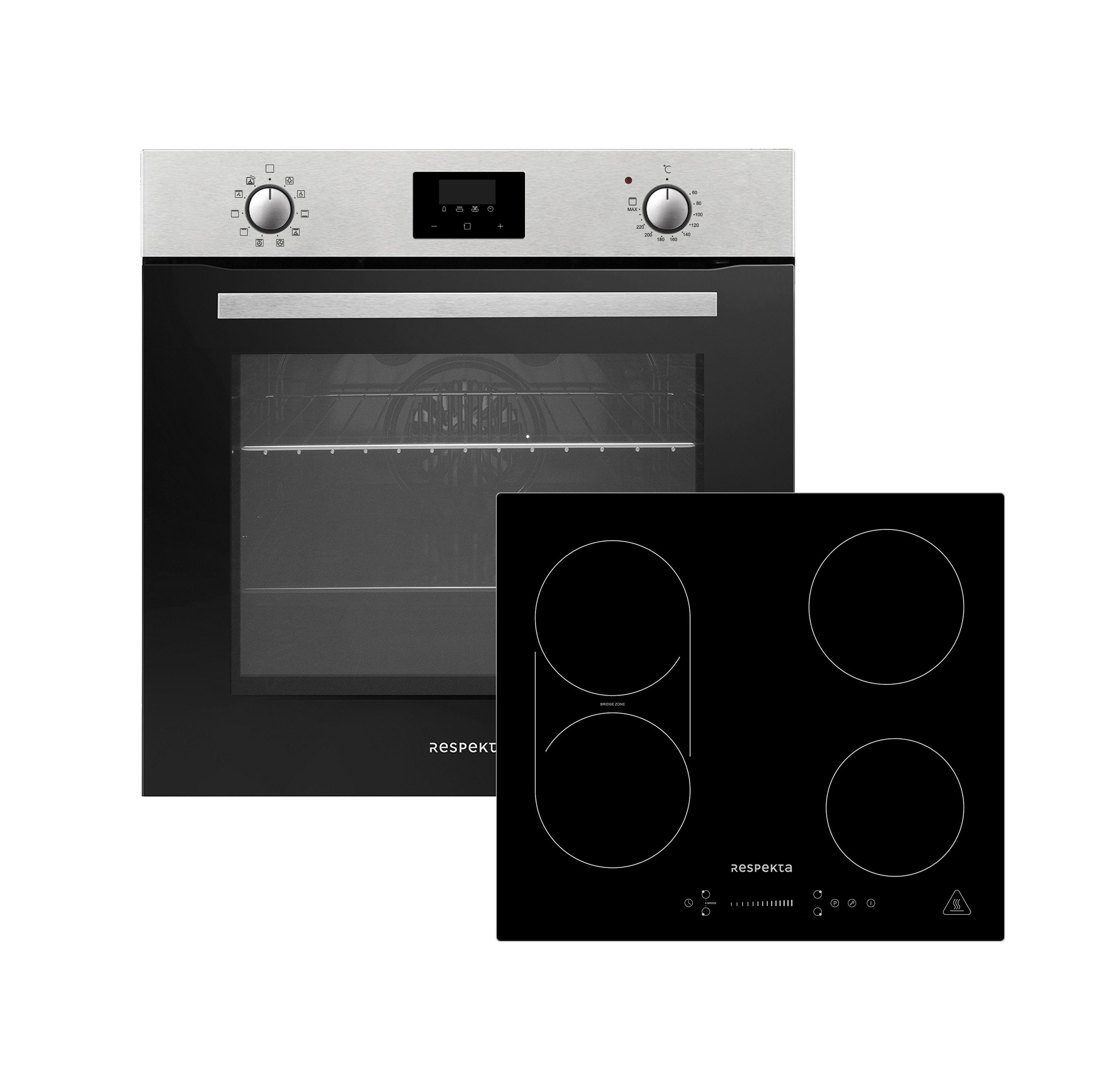 RESPEKTA Backofen-Set ASET1406600I Jim, mit 1-fach-Teleskopauszug, EEK: A; 72 Liter Garraum; 9 Leistungsstufen