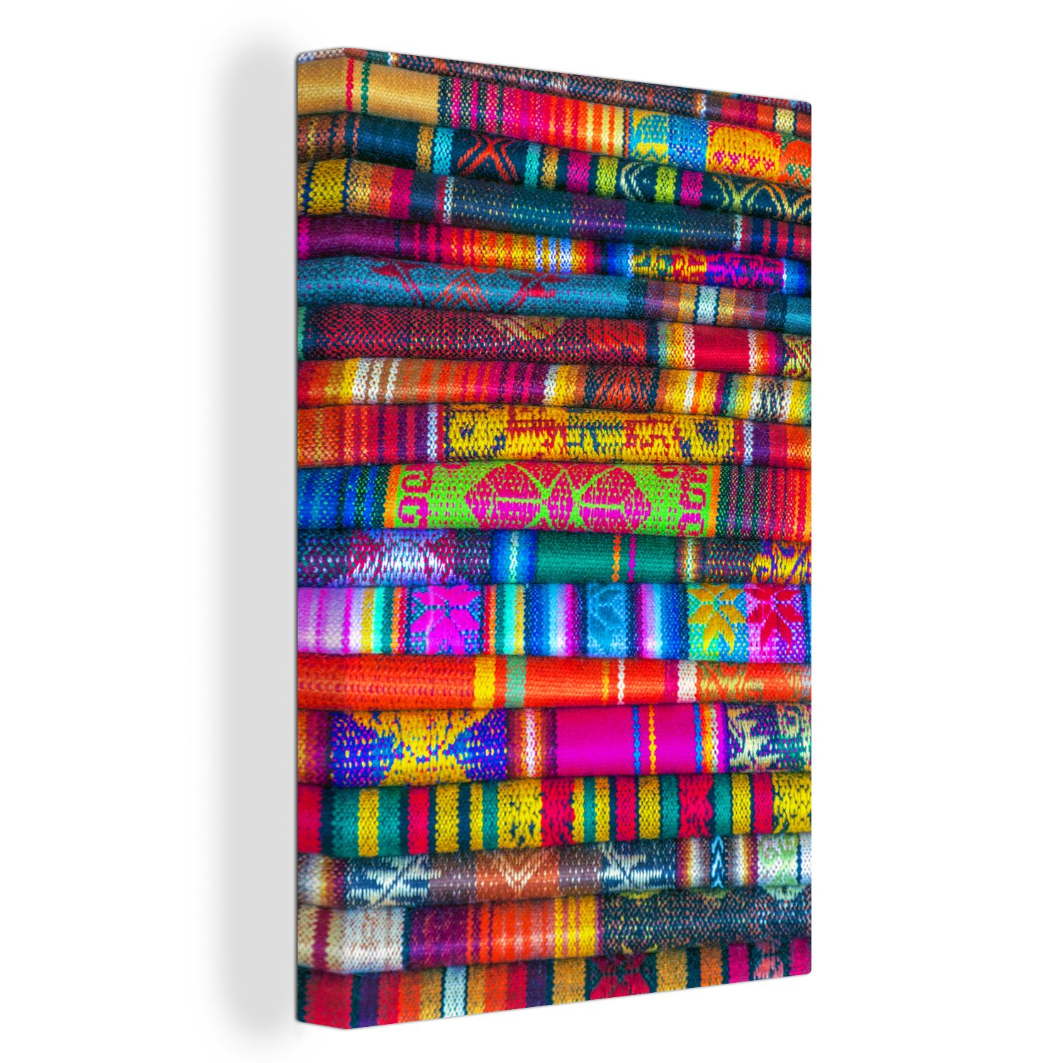 OneMillionCanvasses® Leinwandbild Bunte Teppiche, inkl. Zackenaufhänger, fertig St), cm (1 bespannt 20x30 Leinwandbild Gemälde