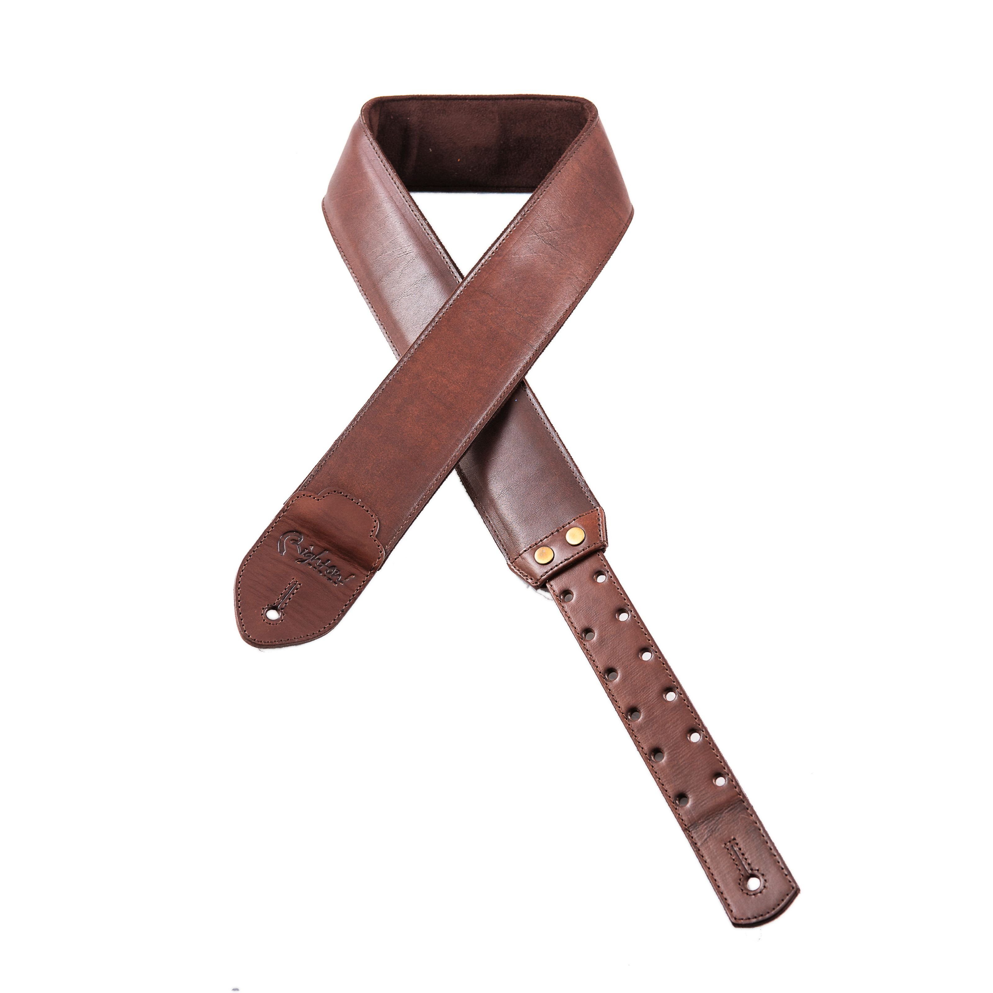 RightOn! Straps Gitarrengurt, Leathercraft Vintage Brown - Gitarrengurt
