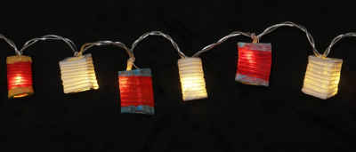 Guru-Shop LED-Lichterkette LED Lichterkette Lampions - mix rot/weiß