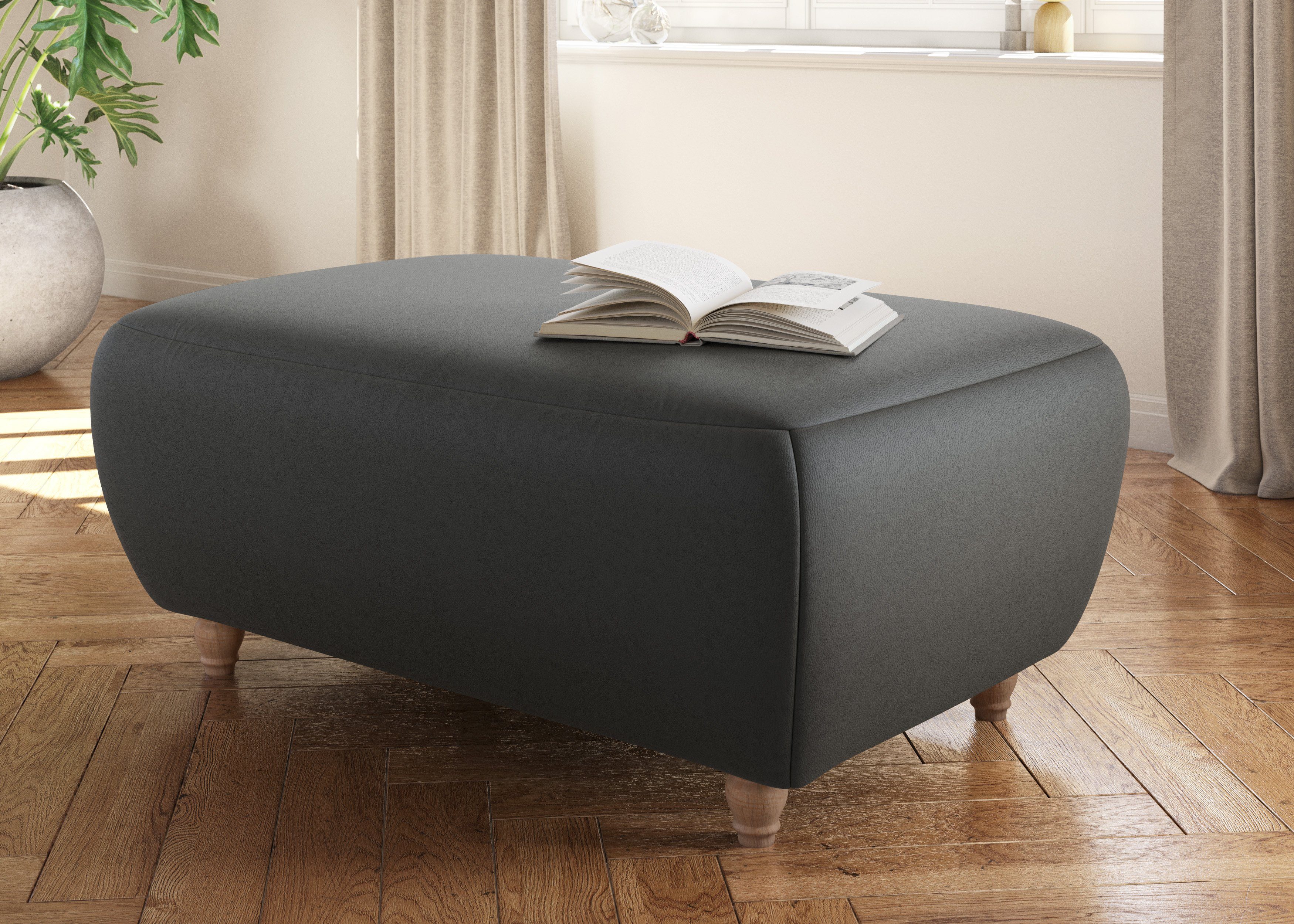 Home affaire Polsterhocker Boston (1 St), in 4 Bezugsqualitäten, auch in NaturLEDER