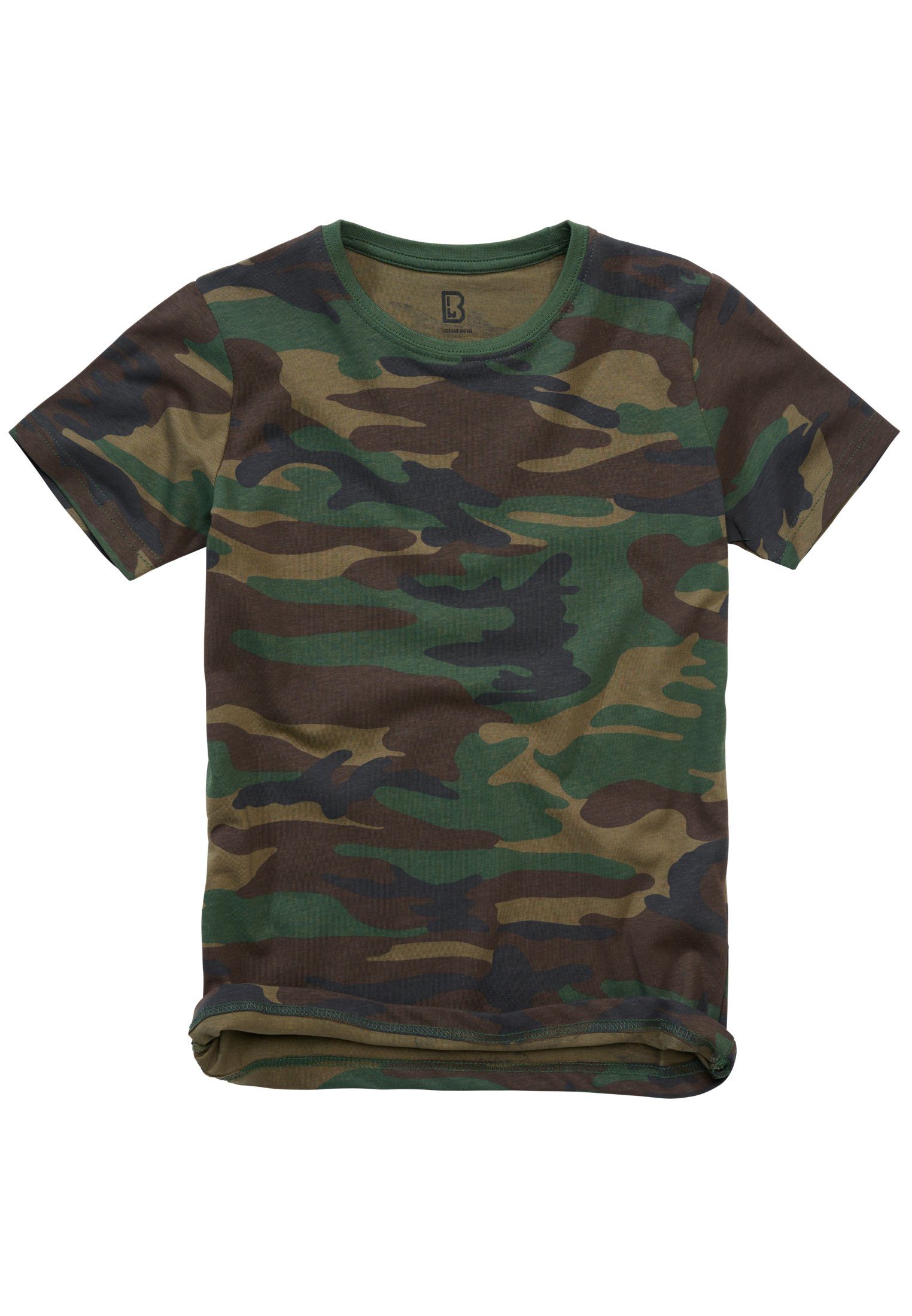 Brandit Kurzarmshirt Kinder Kids (1-tlg) woodland T-Shirt