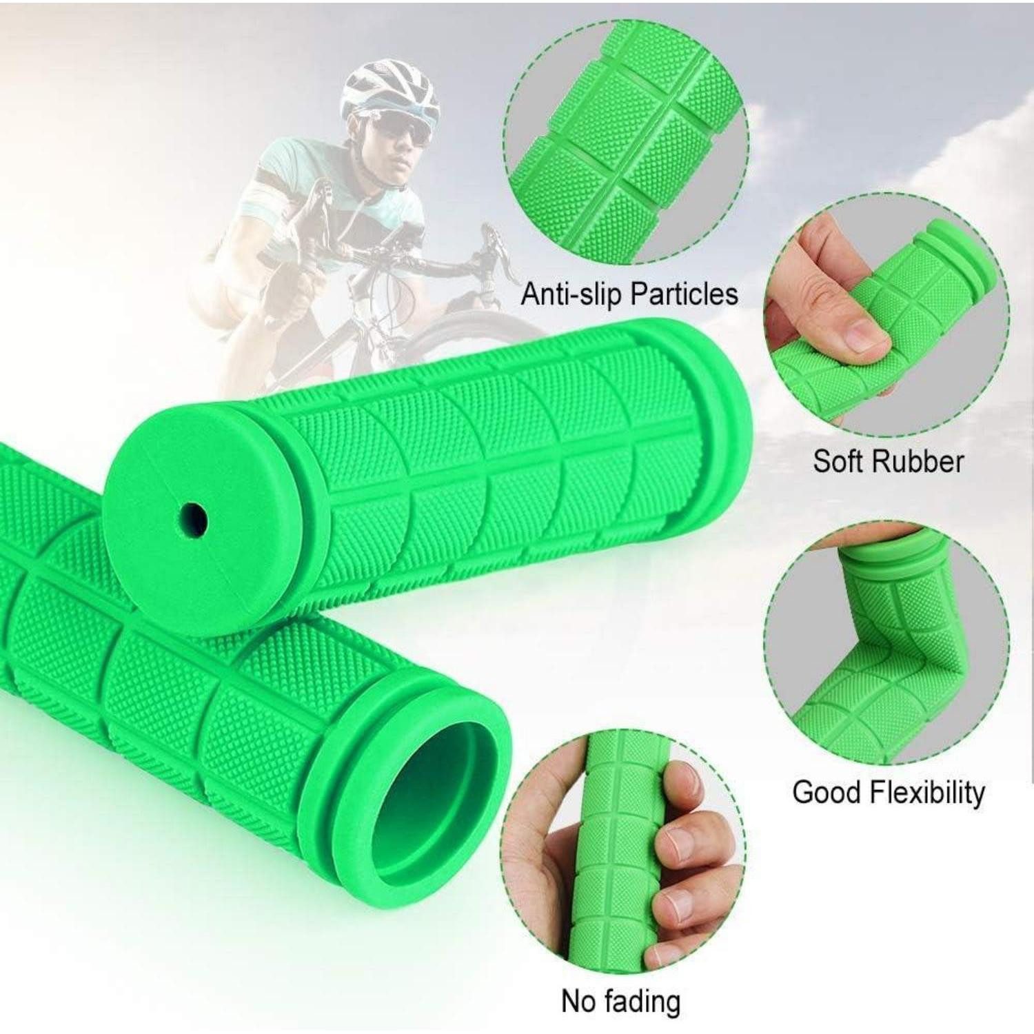 LuxusKollektion Fahrradlenker Fahrradgriffe ergonomisch rutschfest Gummi 1 Paar Grün