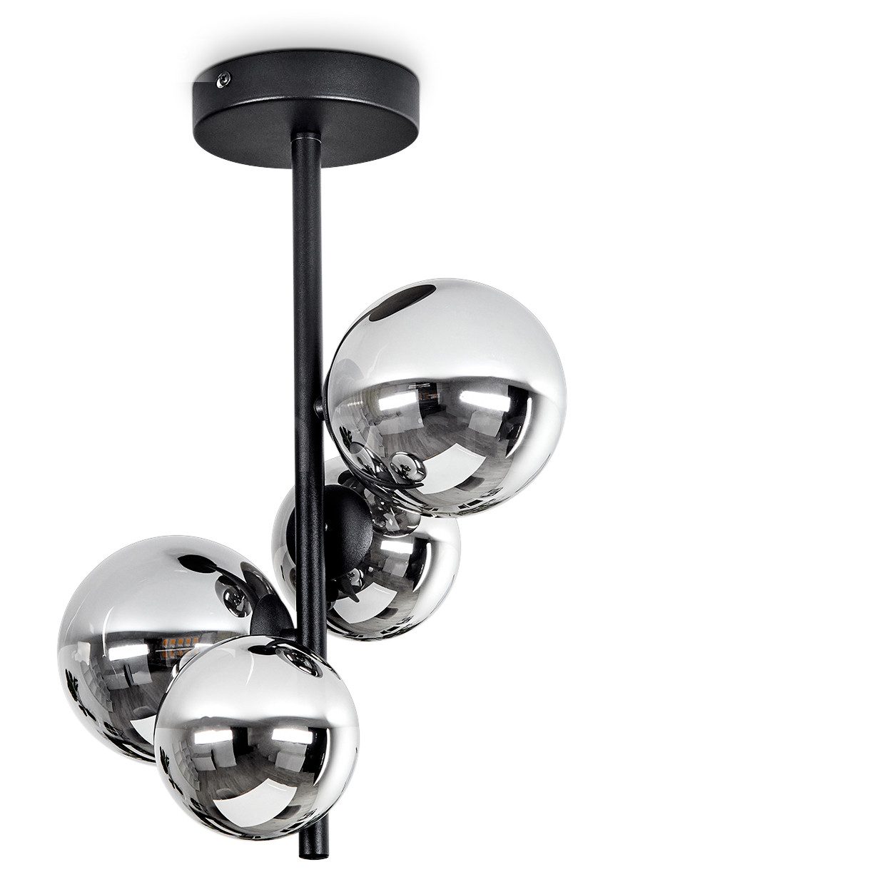 hofstein Deckenleuchte »Isorella« Deckenlampe, Metall/Glas, Schwarz/Chromfa günstig online kaufen