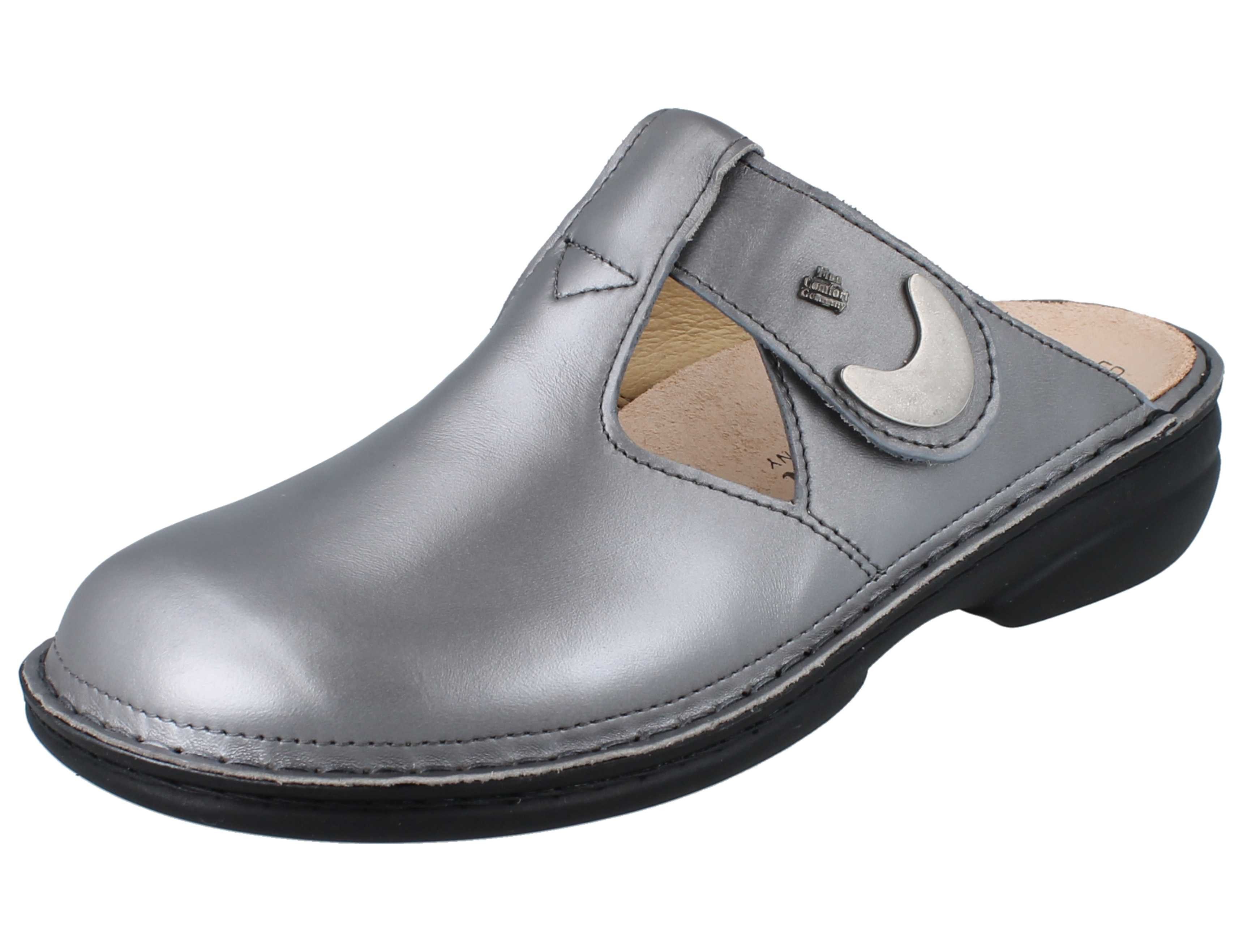 Finn Comfort FINN COMFORT Belem Damen Clogs grau Glattleder - Größe: 41 Clog Wechselfußbett