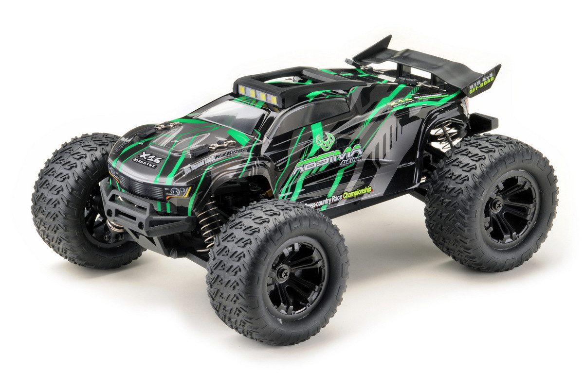 Absima RC-Auto RC-Auto Green Power Elektro Modellauto High Speed Truggy MINI AT 24 (Komplettset, inkl. Fahrakku und Ladegerät, fertig aufgebaut), mit neuster Fernsteuertechnik und LED Beleuchtung