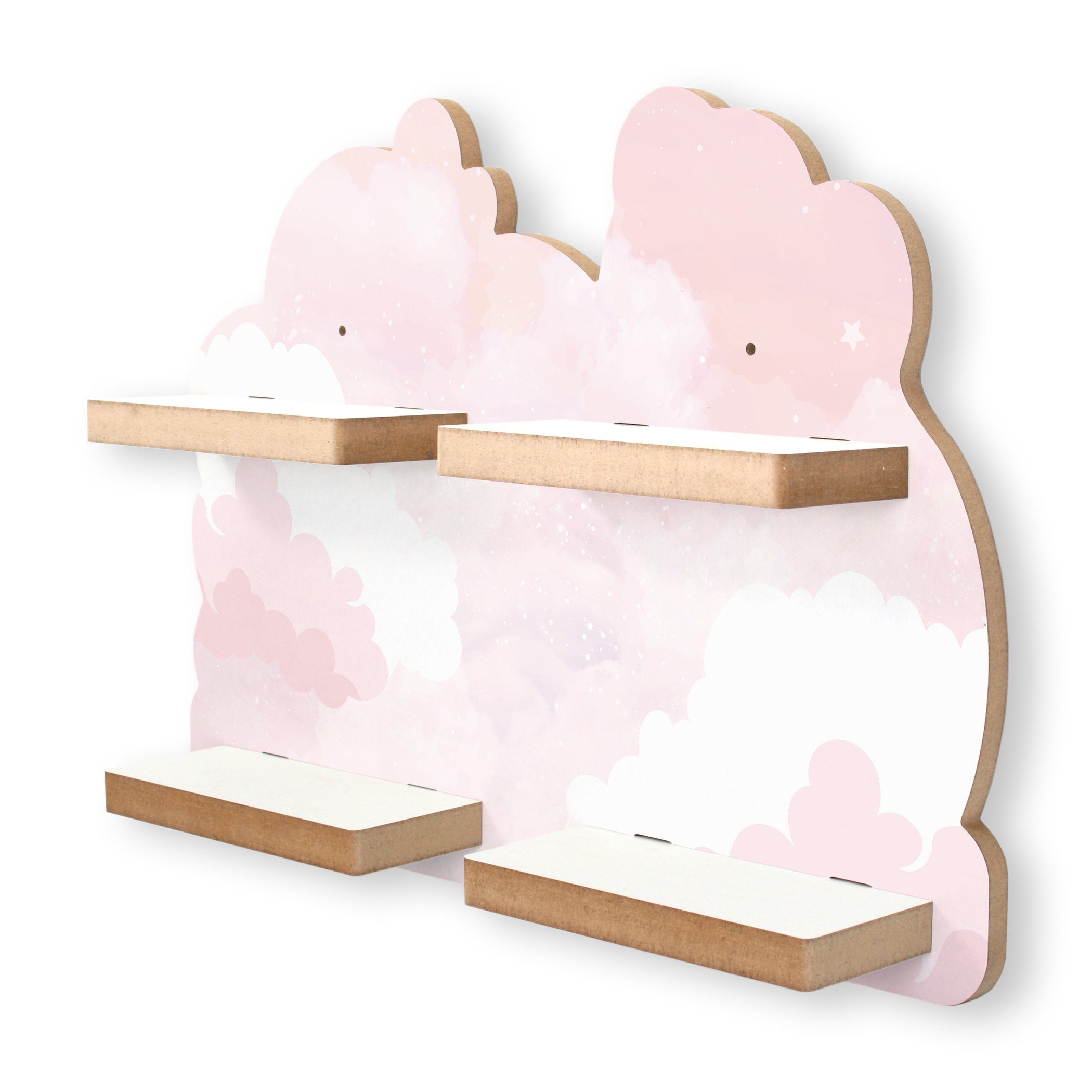 Platz inkl. Tonie-Figuren Wolken Tonies, mit für für viel rosa 20 Metallplättchen Kreative Wandregal neue Musikboxregal-Erweiterung Feder