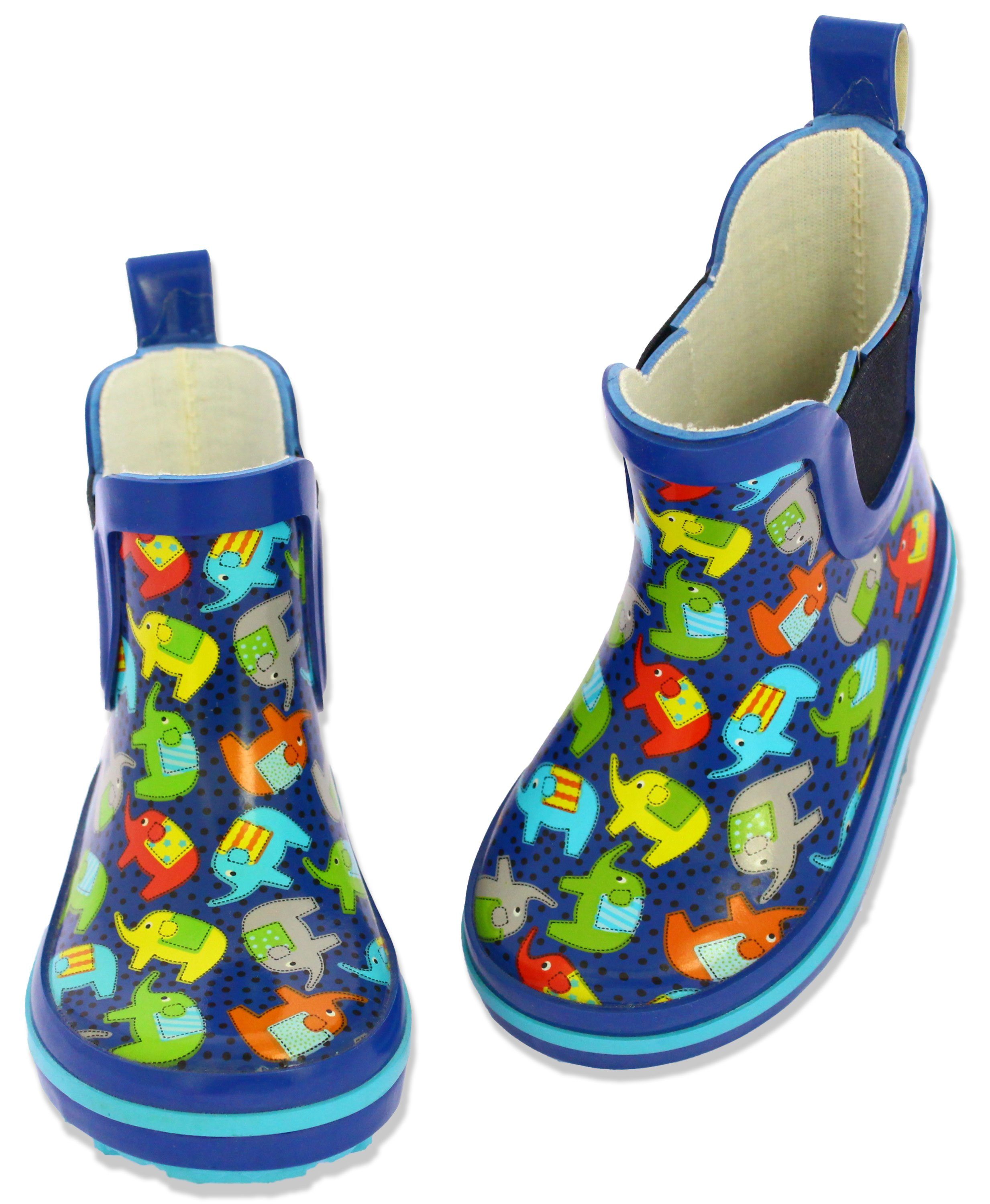 Beck Kleinkinder Gummistiefel Elephants Gummistiefel (wasserdichte Kurzstiefel aus Naturkautschuk, für Mädchen und Jungs) seitliche Gummi-Einsätze, herausnehmba – Bild 2 von 5