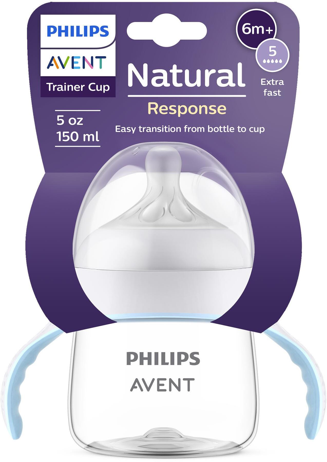 Philips AVENT Babyflasche Natural Response Trinklernbecher, 150ml, extra schnelle Durchflussrate