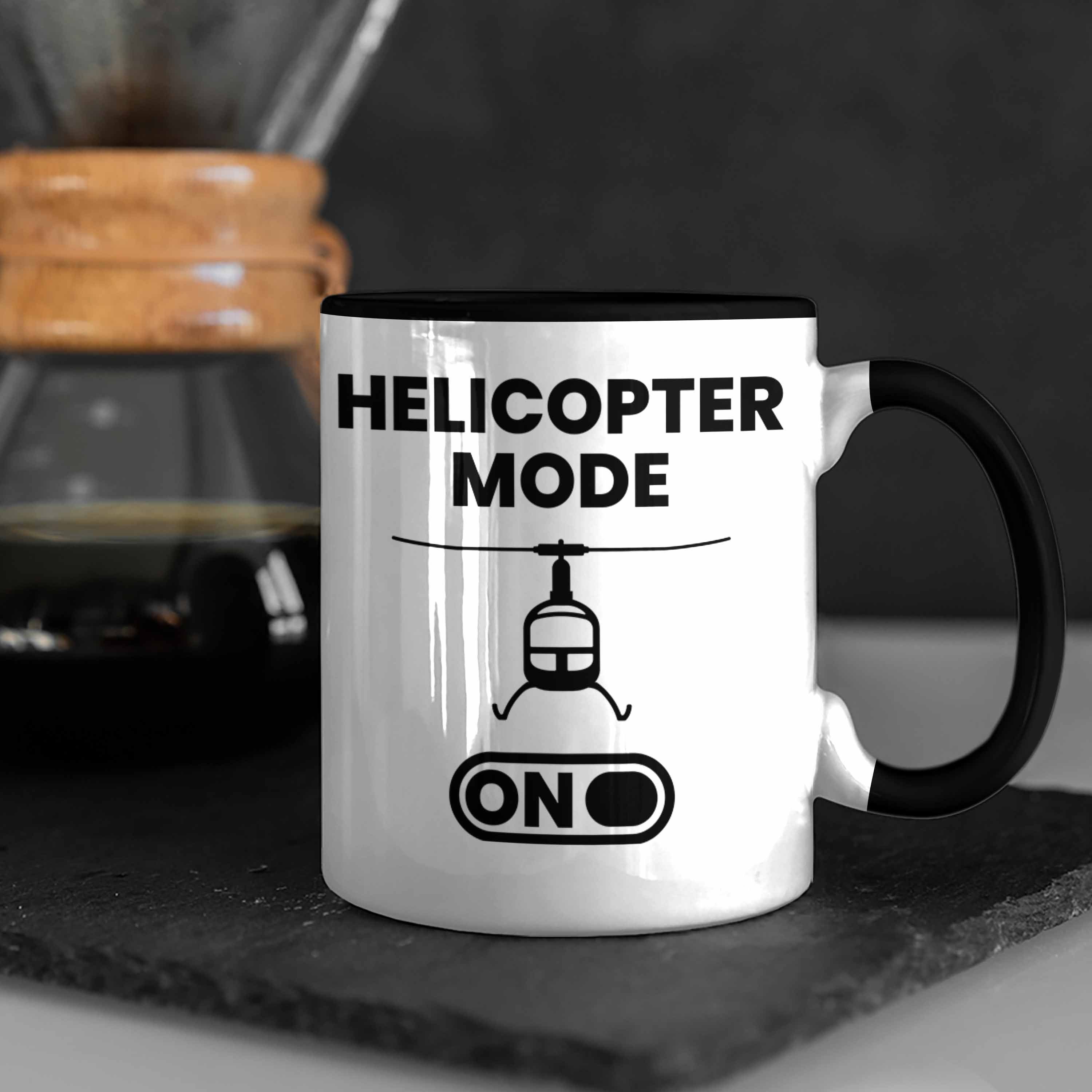 Modell Trendation Helikopter Jungen Geschenke Trendation Pilot - Geschenk Geschenkidee Helikopter Tasse Schwarz Jungs Tasse
