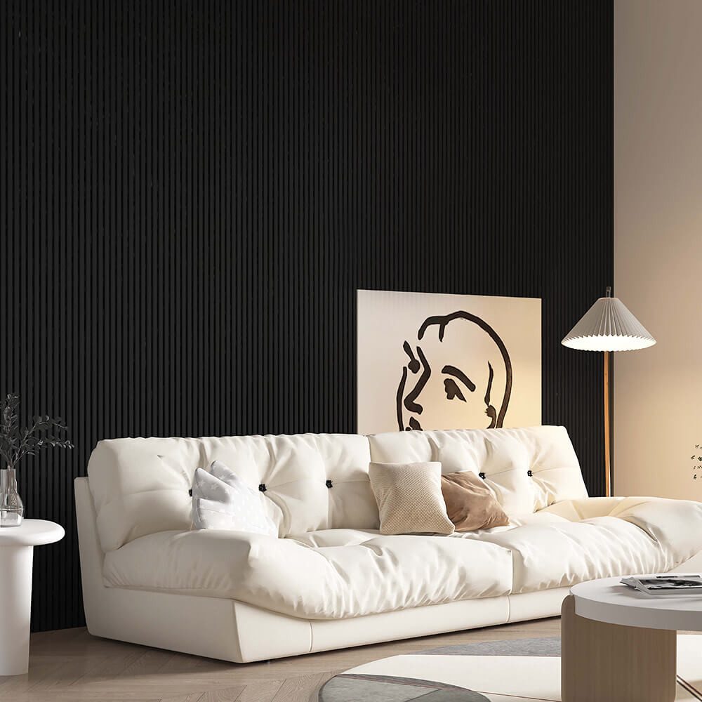 HOME DELUXE Wandpaneel Akustikpaneel / Lamellenwand SONIC, BxL: 40,00x80,00 cm, 0,32 qm, (Schalldämpfend, 1-tlg., Individuell kürzbar und zuschneidbar) Holzwand, Akustik Wand Paneele, Akustik Paneel