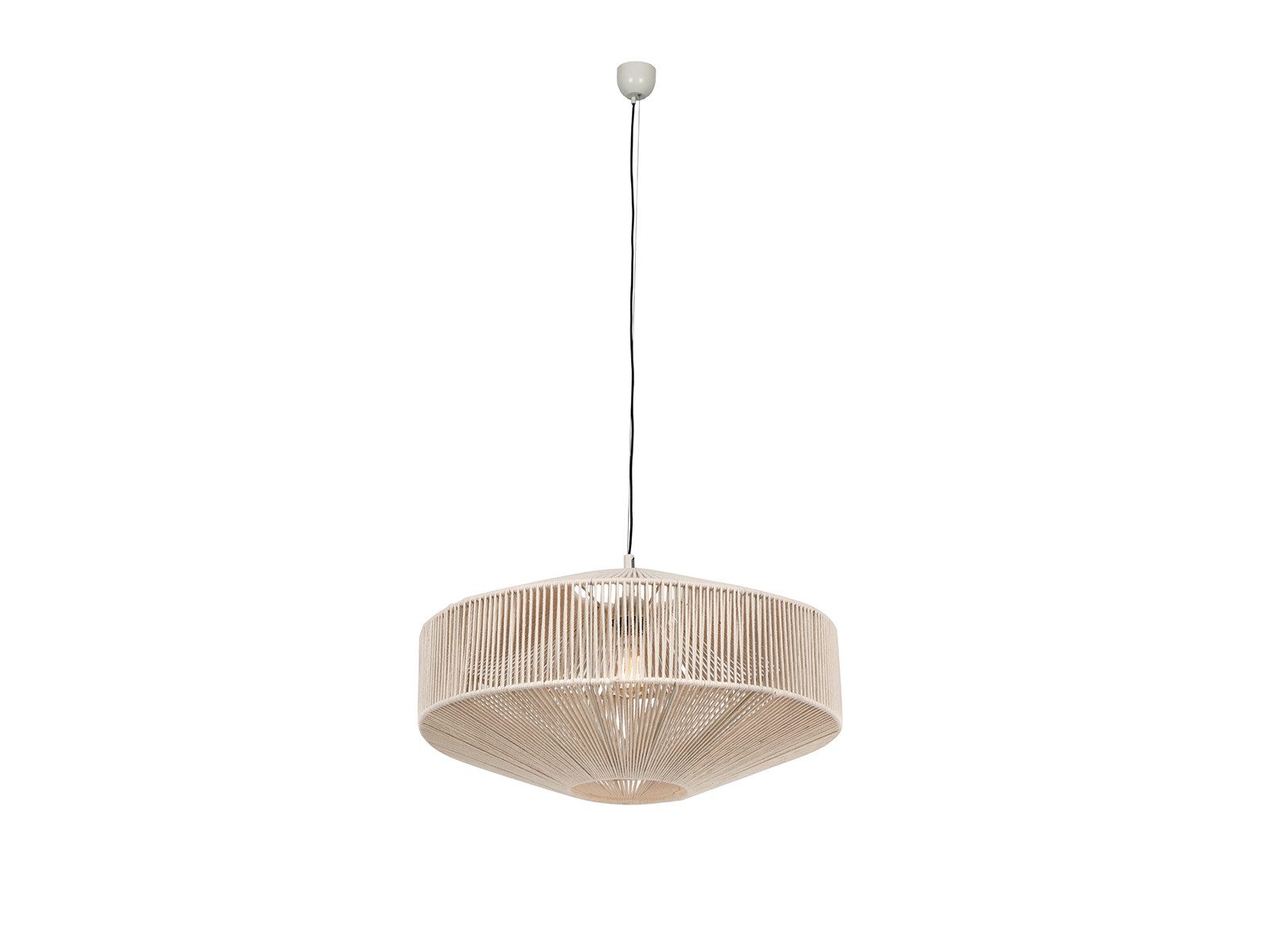 TRIO Leuchten LED Pendelleuchte, Dimmfunktion, LED wechselbar, Warmweiß, Boho Korblampe mit Lampenschirm geflochten über Esstisch hängend Ø61cm