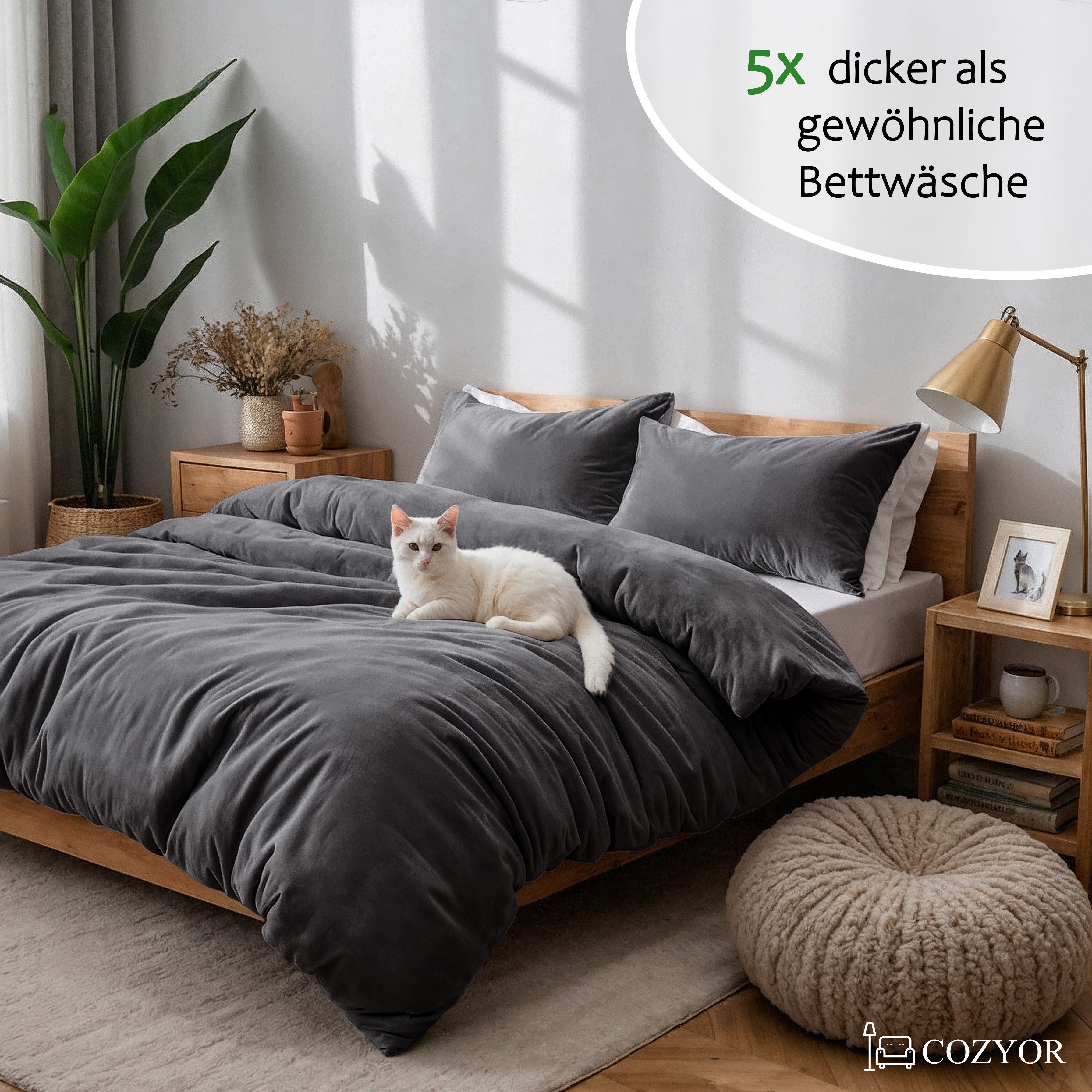 Cozyor Bettwäsche Kuschelbettwäsche flauschig warmer Teddy Plüsch, Biber, W günstig online kaufen