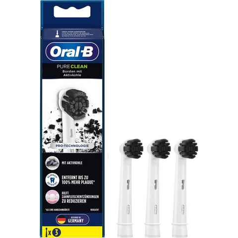 Oral-B Aufsteckbürsten Pure Clean, Borsten mit Aktivkohle