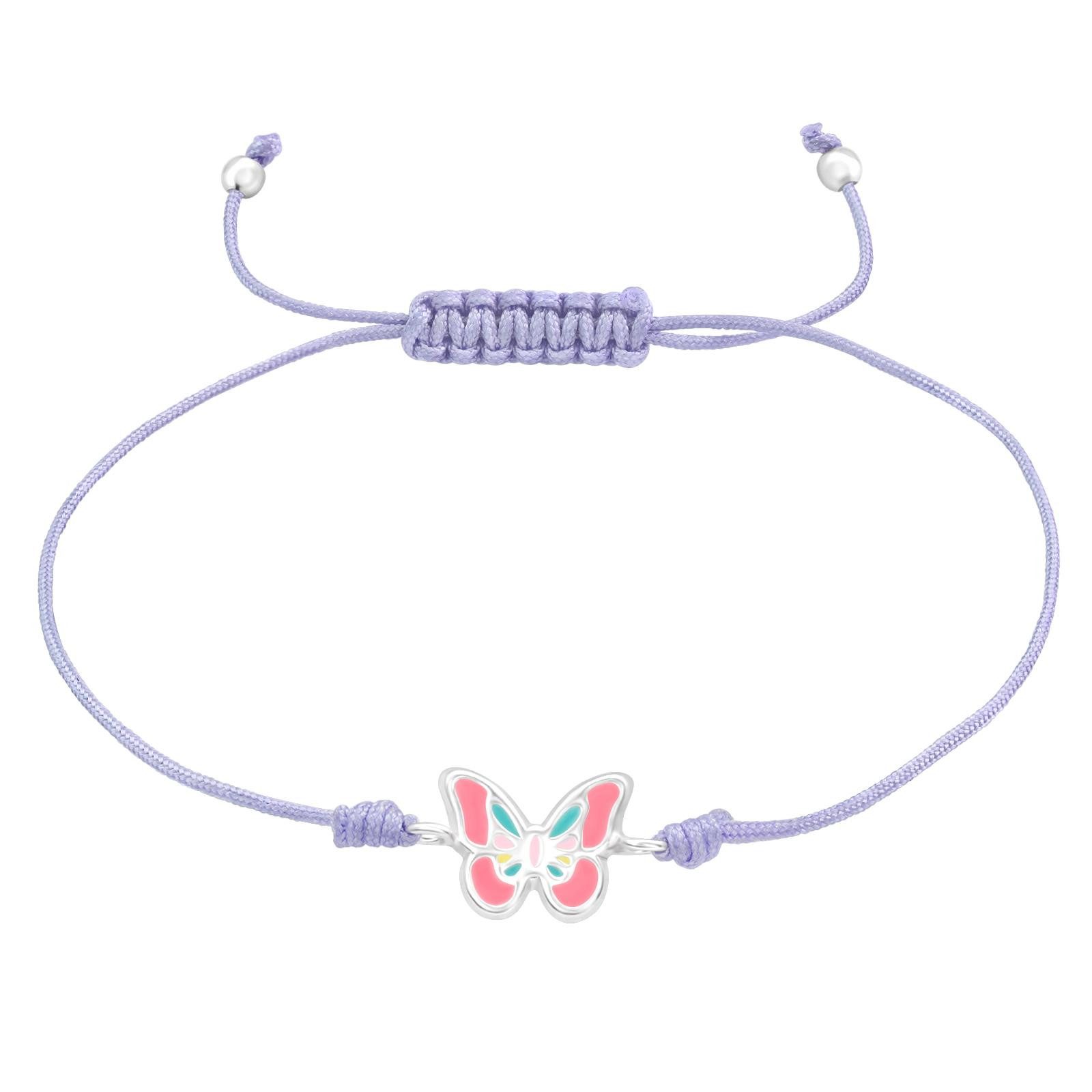 Monkimau Silberarmband Schmetterling Armband für Kinder aus 925 Silber, Hypoallergen