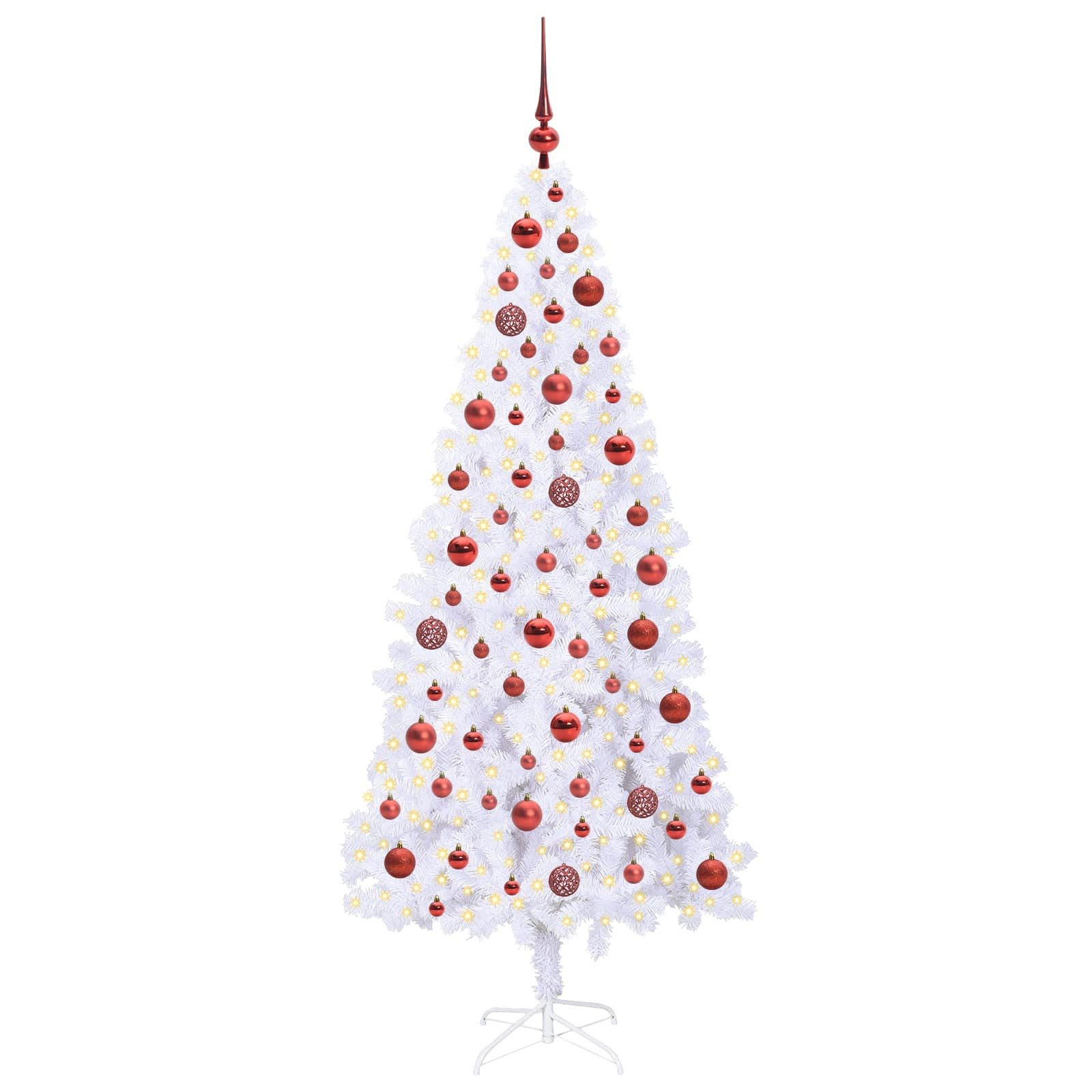 vidaXL Künstlicher Weihnachtsbaum Künstlicher Weihnachtsbaum Weiß 180 cm PVC und Stahl