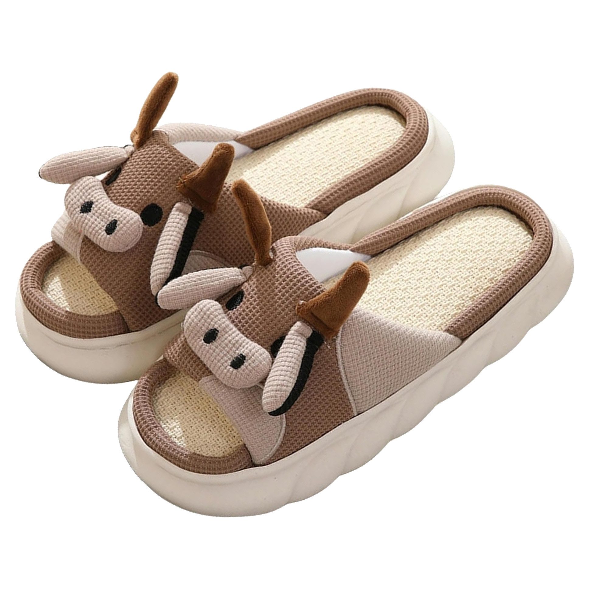 Corimori Flauschige Kuh Pantoffeln im MuhKuh-Design Plüsch Hausschuhe (Packung, Geschenk) lustige Plüsch Slipper für Kinder und Erwachsene, EU Größe 34-35