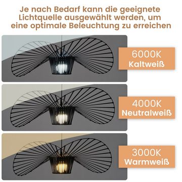 ZMH LED Pendelleuchte Modern - Schwarz E27 für Esszimmer 60/80/100/120/140cm, ohne Leuchtmittel, Max 40W, E27
