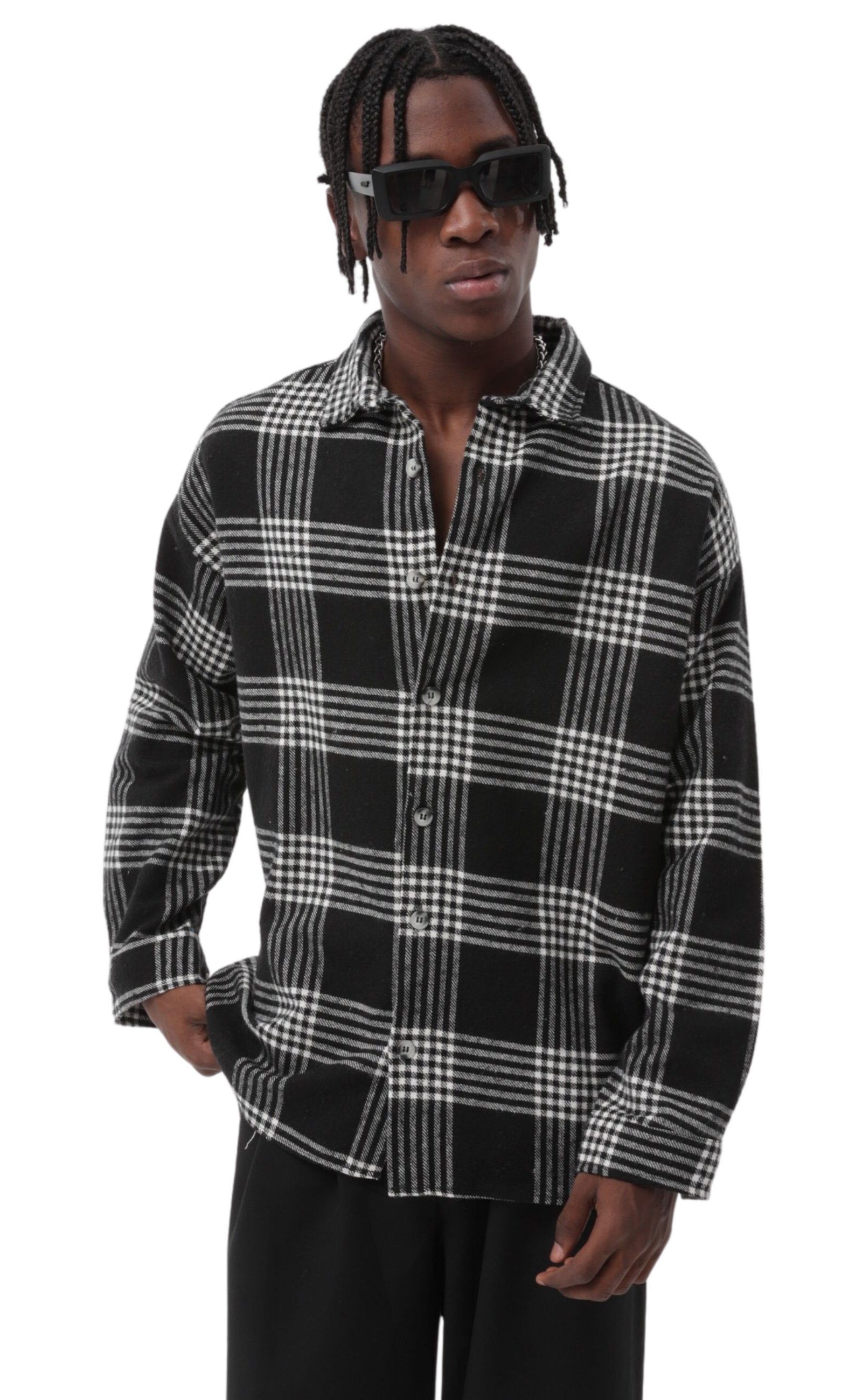 COFI Casuals Flanellhemd Flanellhemd Kariert Hemd Holzfällerhemd (1-tlg)