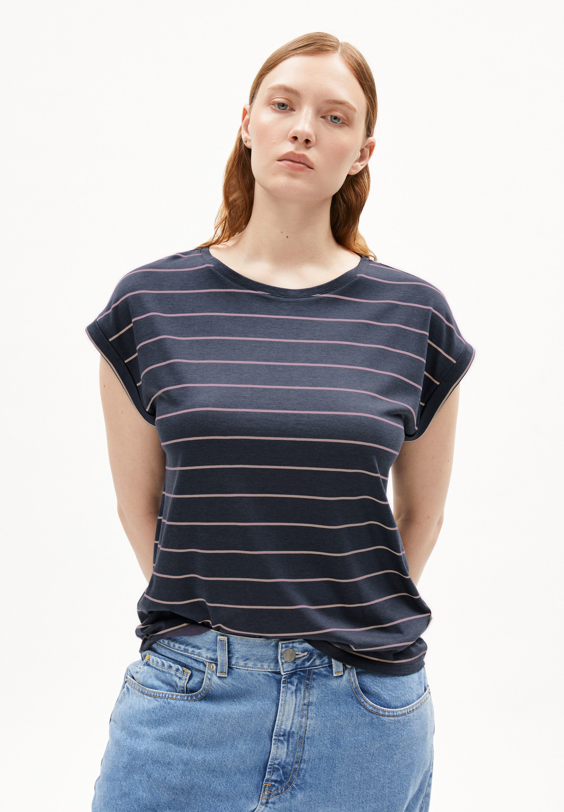 Armedangels T-Shirt JILAANA FINE STRIPES Damen (Loose Fit) T-Shirt aus TENC günstig online kaufen