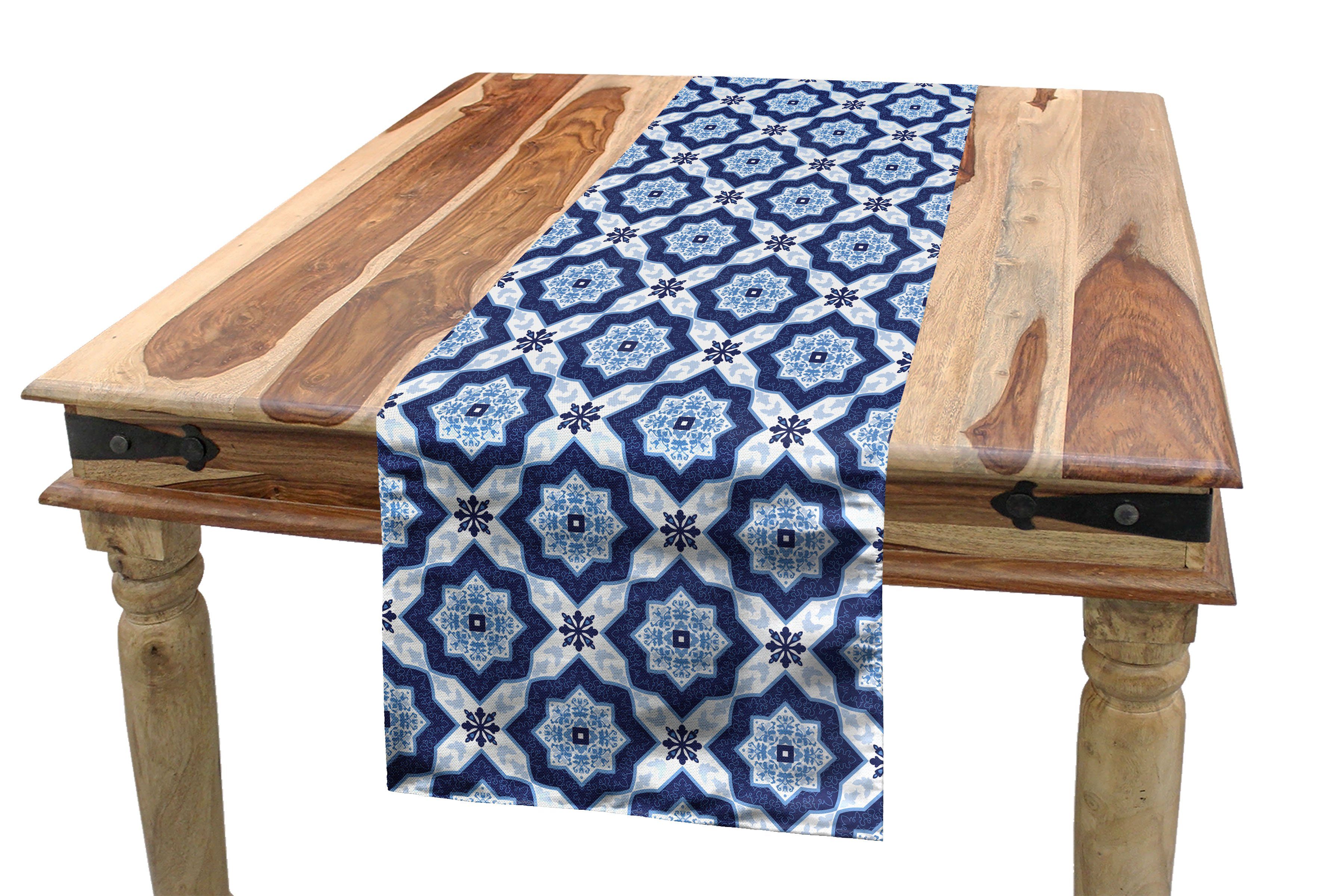Abakuhaus Tischläufer Esszimmer Küche Rechteckiger Dekorativer Tischläufer, marokkanisch Blumendetail