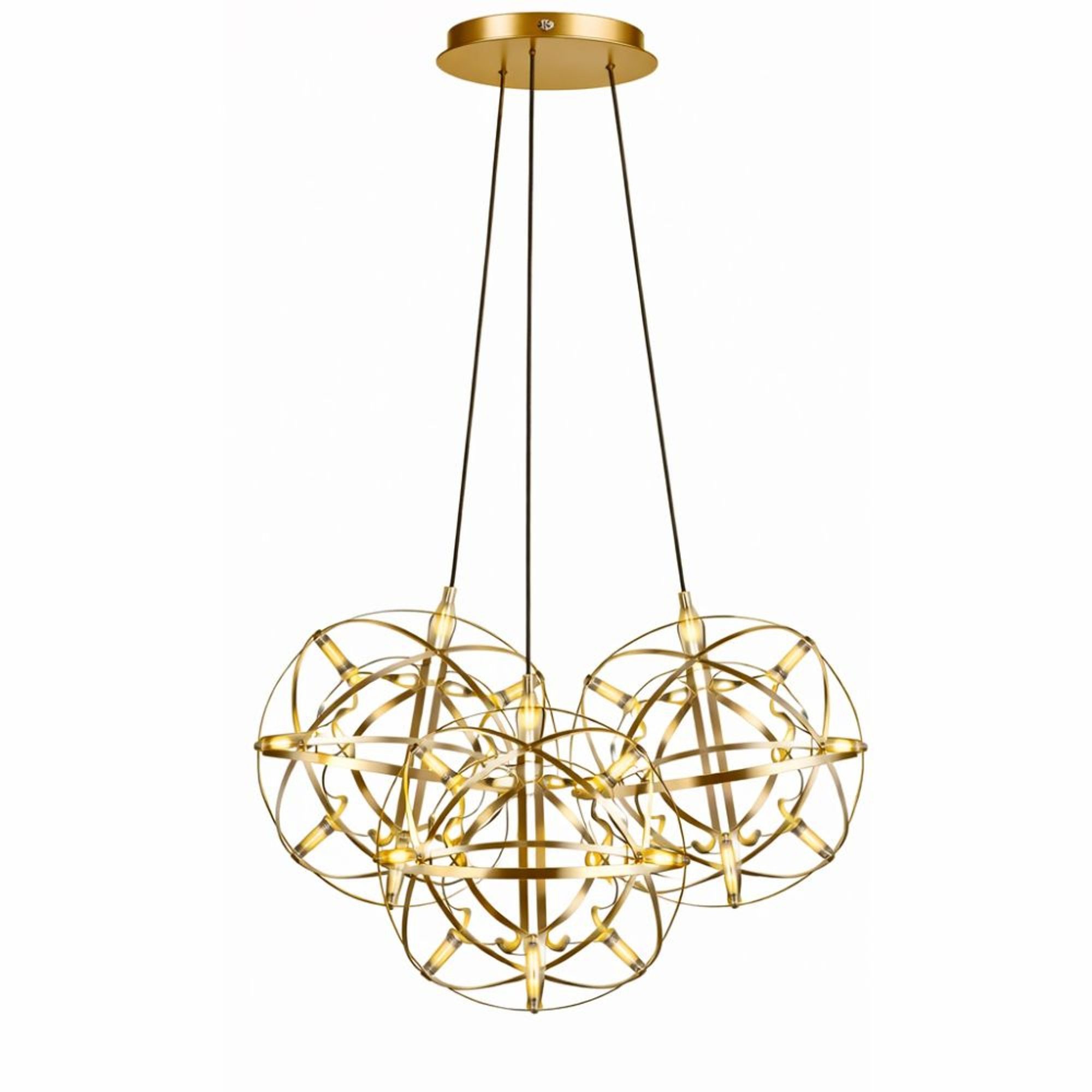 s.luce Pendelleuchte s.luce Atom LED Mehrfach-Pendelleuchte Cluster 3-flammig Gold, Warmweiß