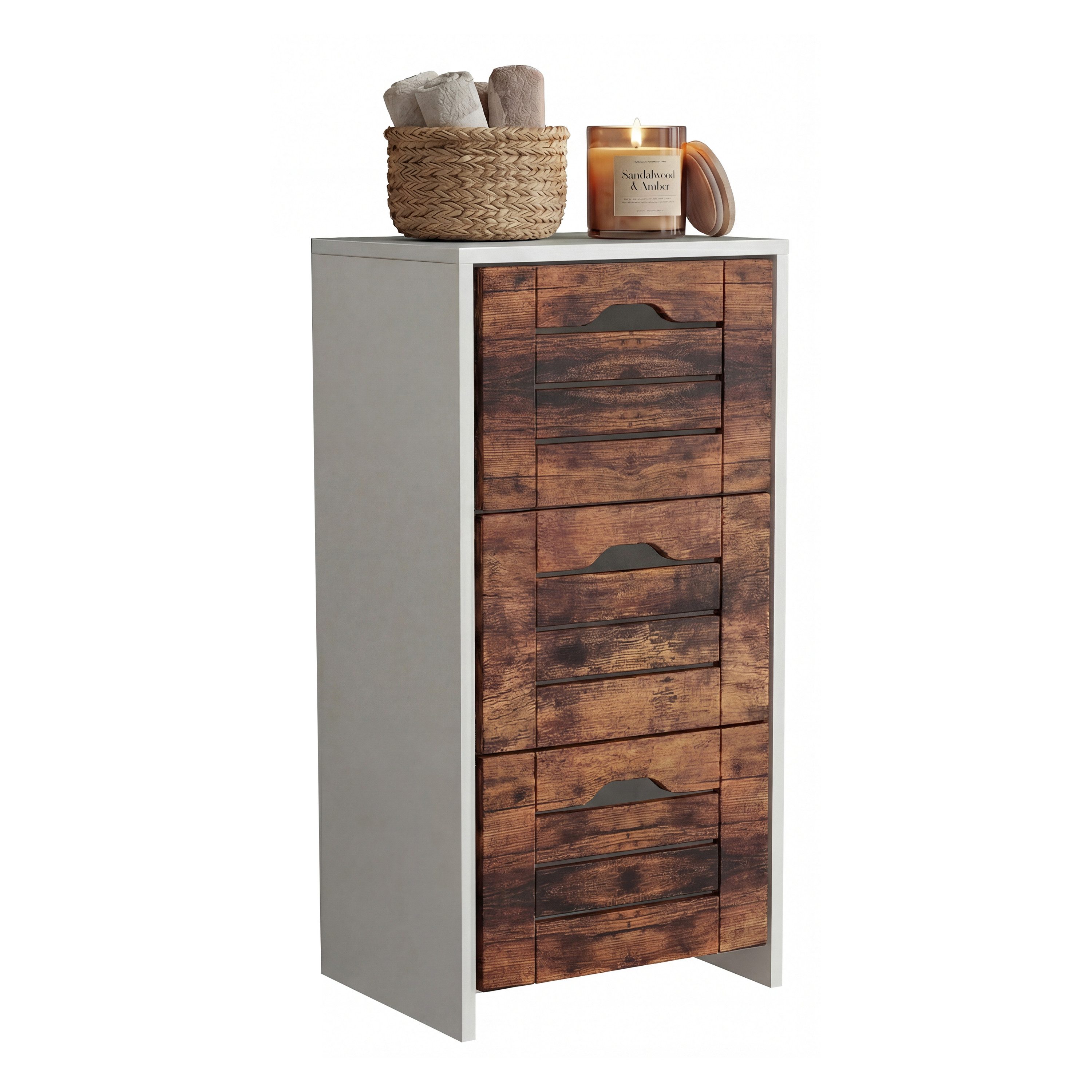 VCM Midischrank Midischrank mit drei Schubladen Flonali 76x38x28