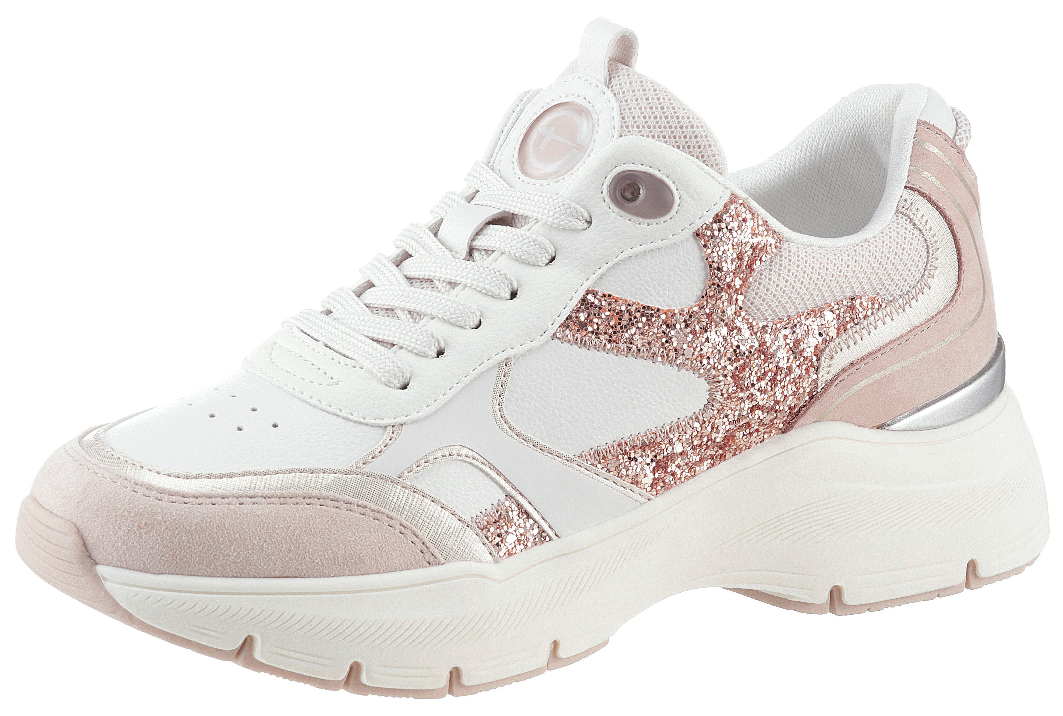 Tamaris Keilsneaker, Plateau, Freizeitschuh, Schnürschuh mit kontrastfarben günstig online kaufen